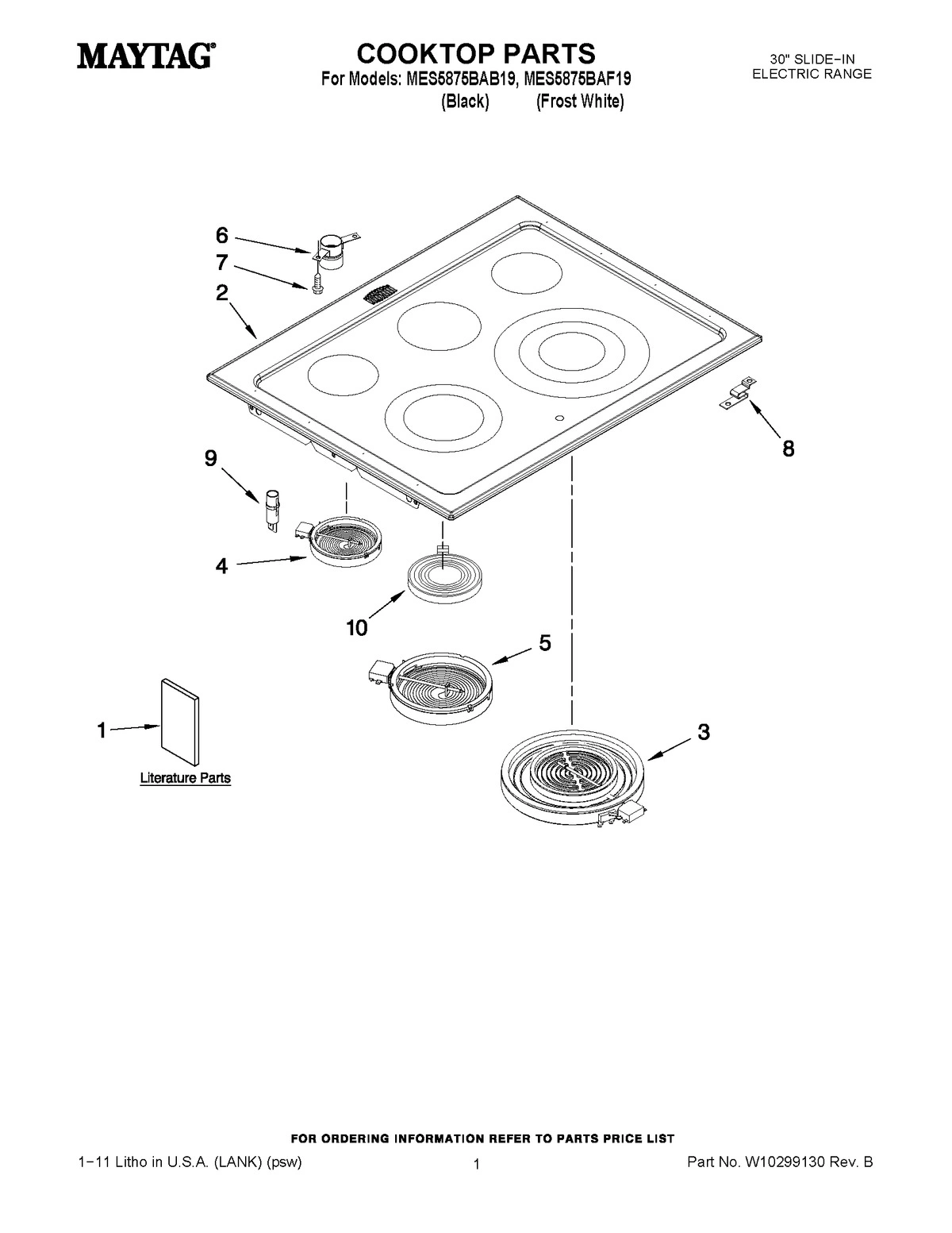 01 - COOKTOP PARTS