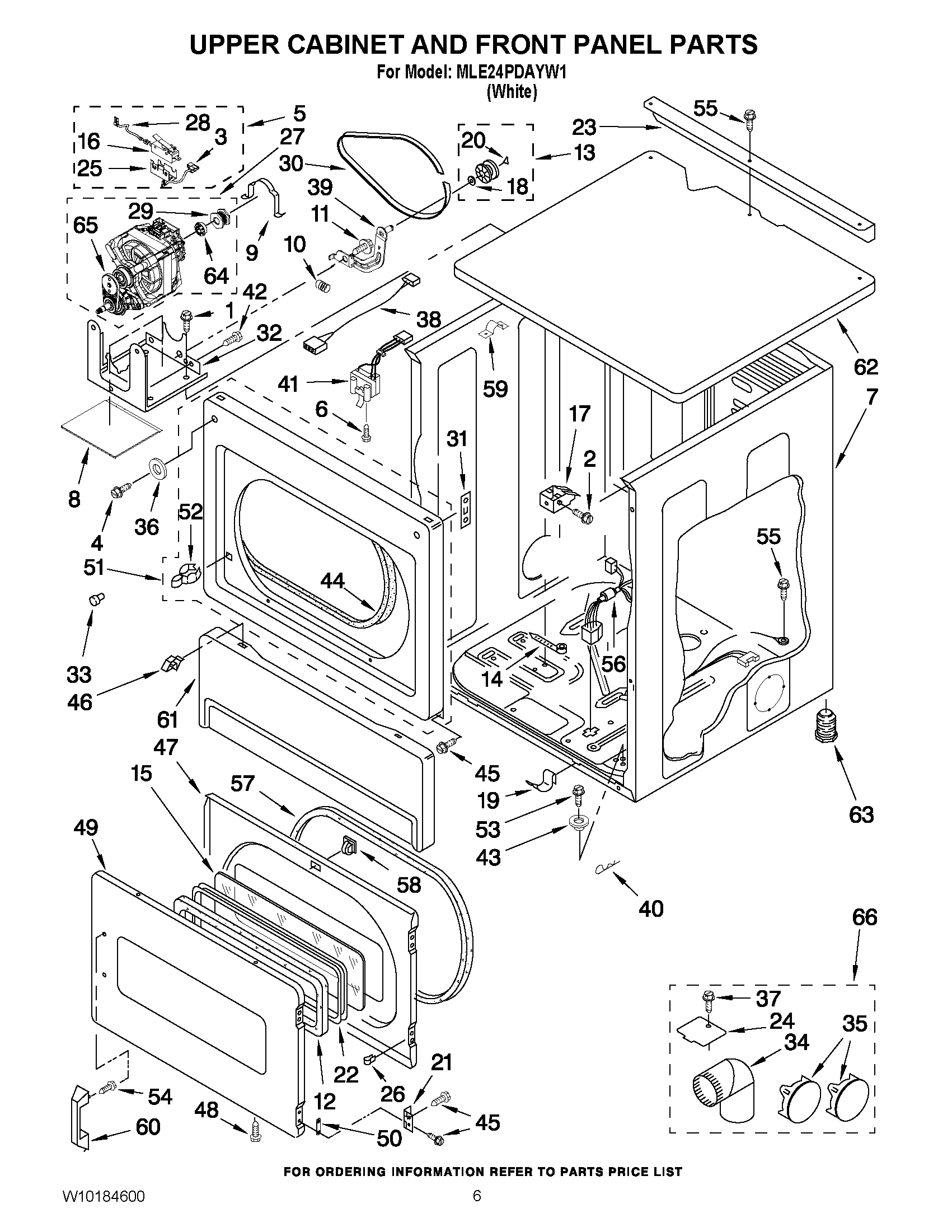 03 - UPPER CABINET AND FRONT PANEL PARTS