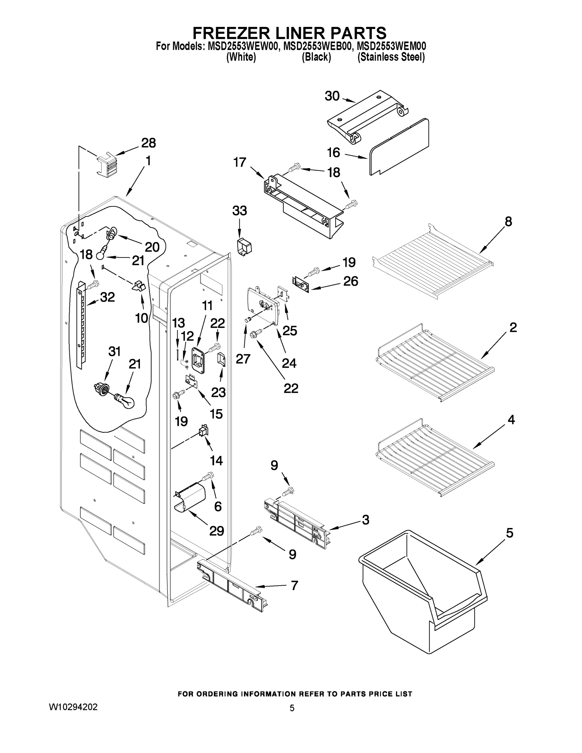 04 - FREEZER LINER PARTS