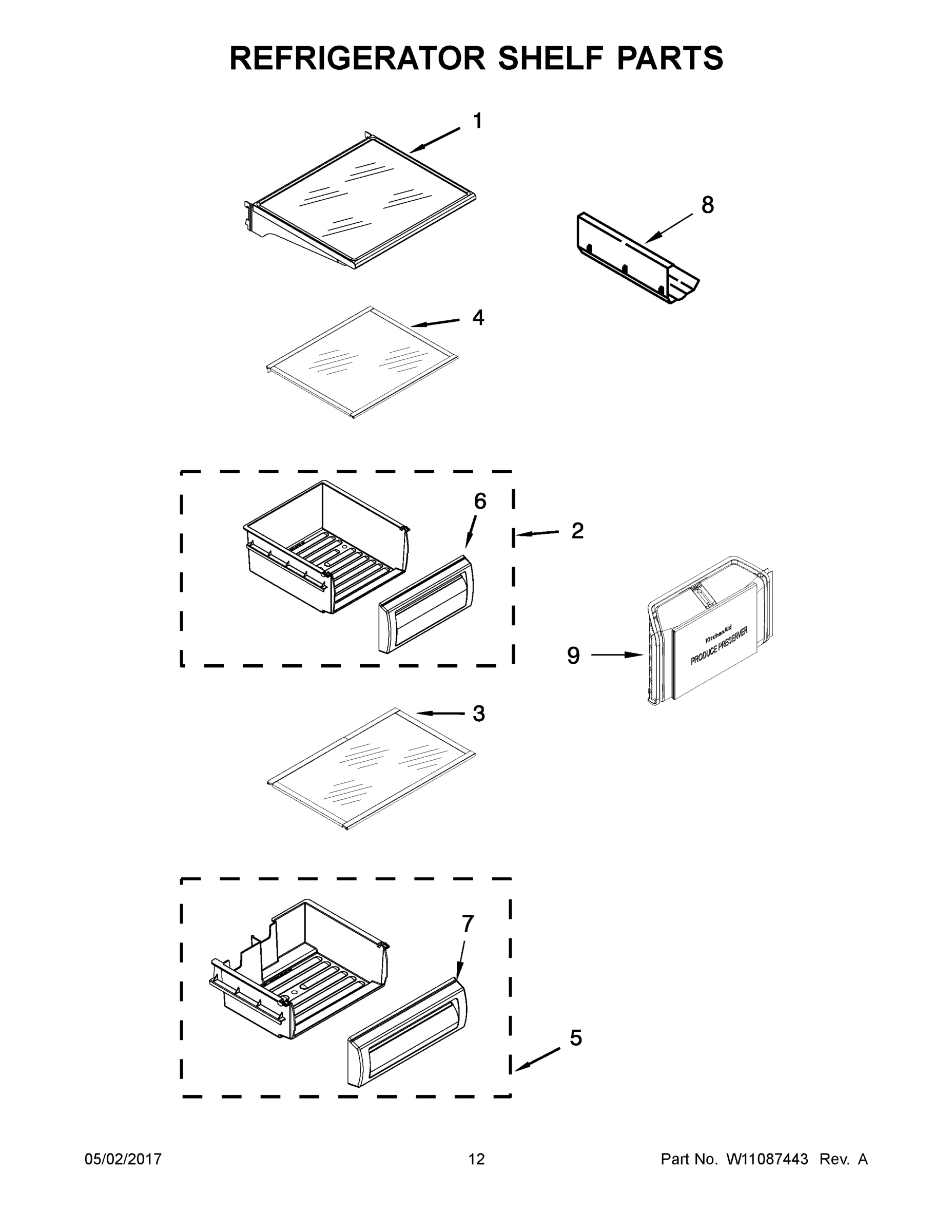 07 - REFRIGERATOR SHELF PARTS