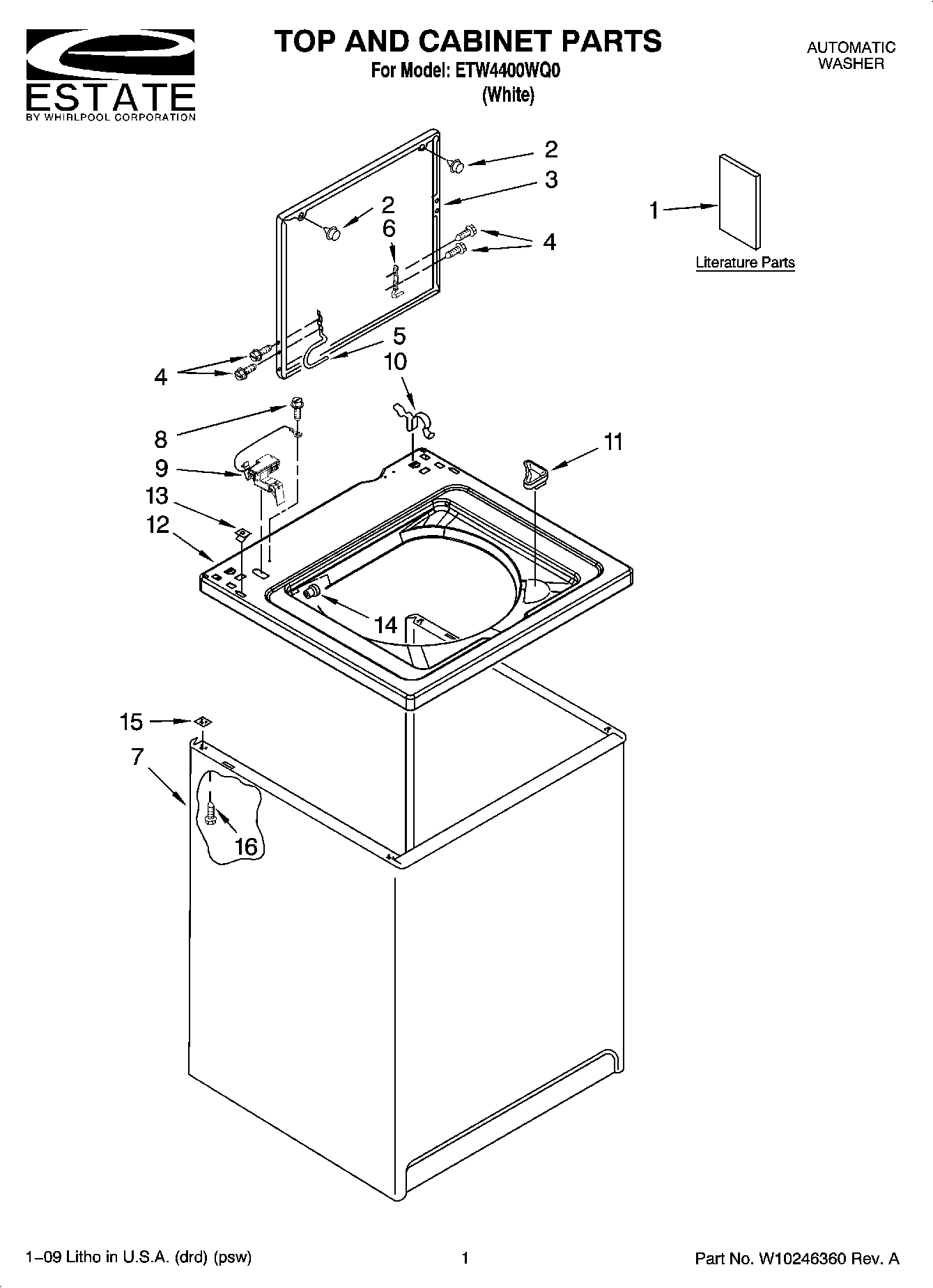 01 - TOP AND CABINET PARTS