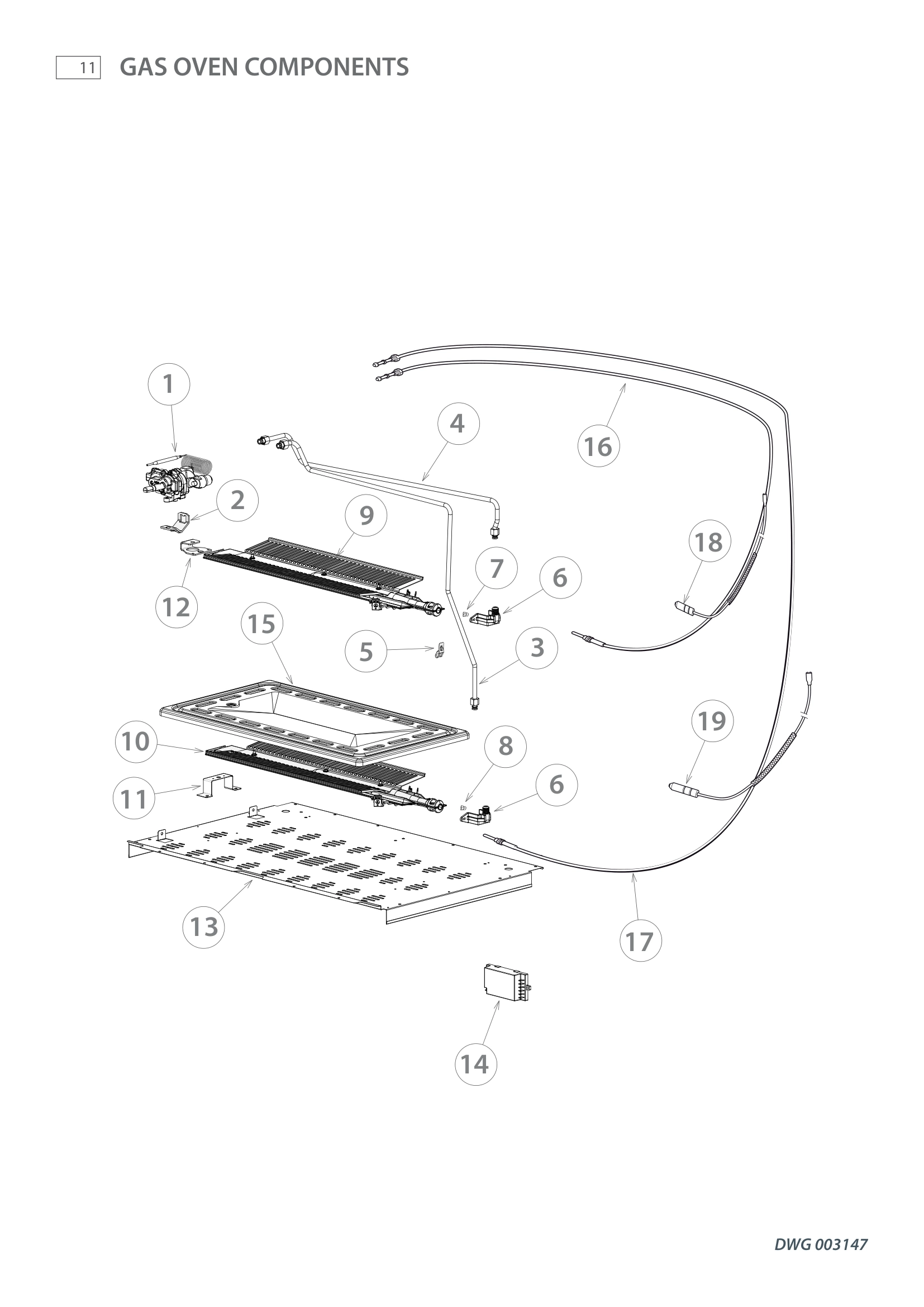 GAS OVEN COMPONENTS