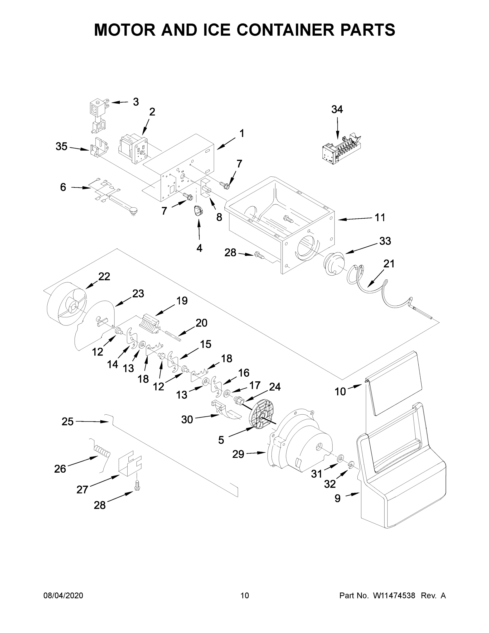 06 - MOTOR AND ICE CONTAINER PARTS