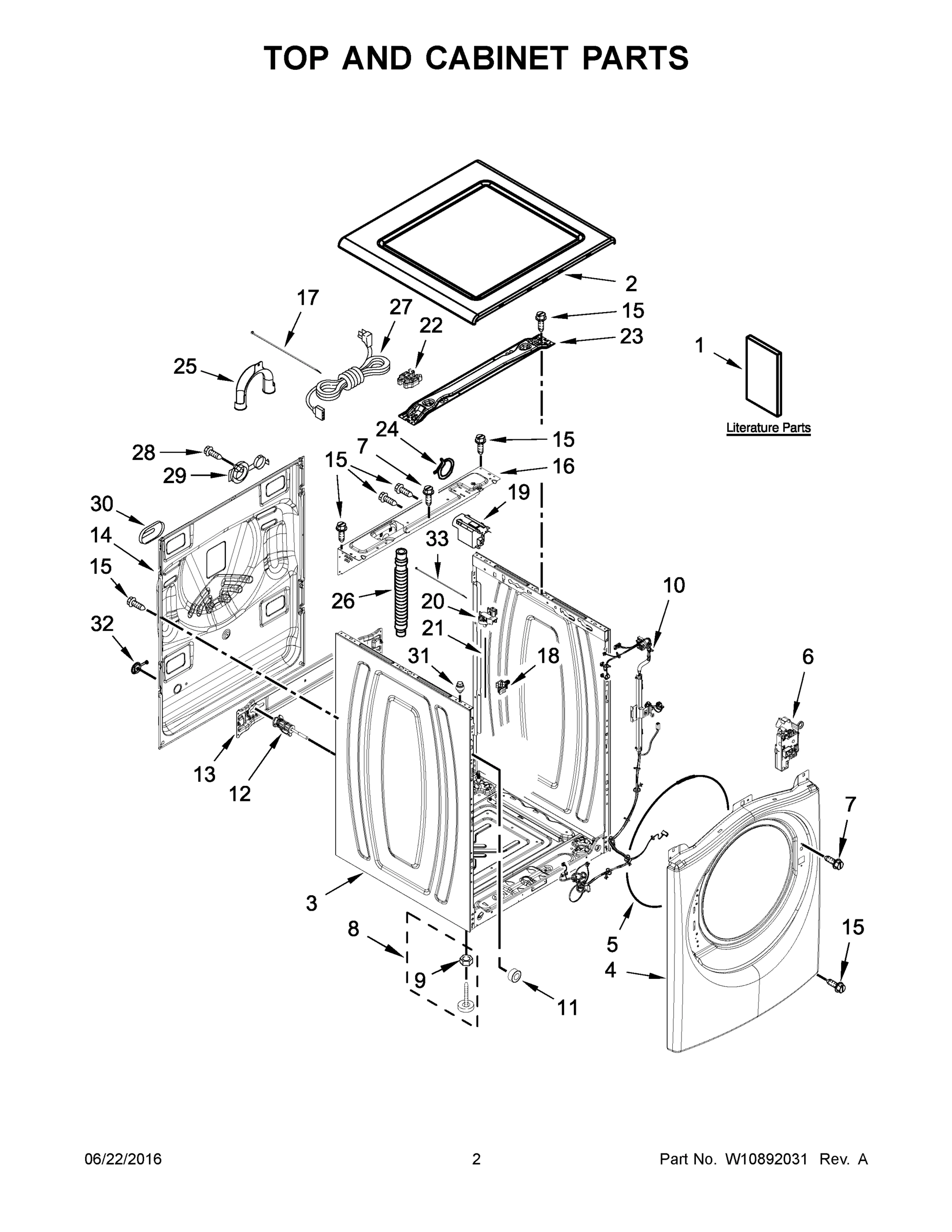 02 - TOP AND CABINET PARTS