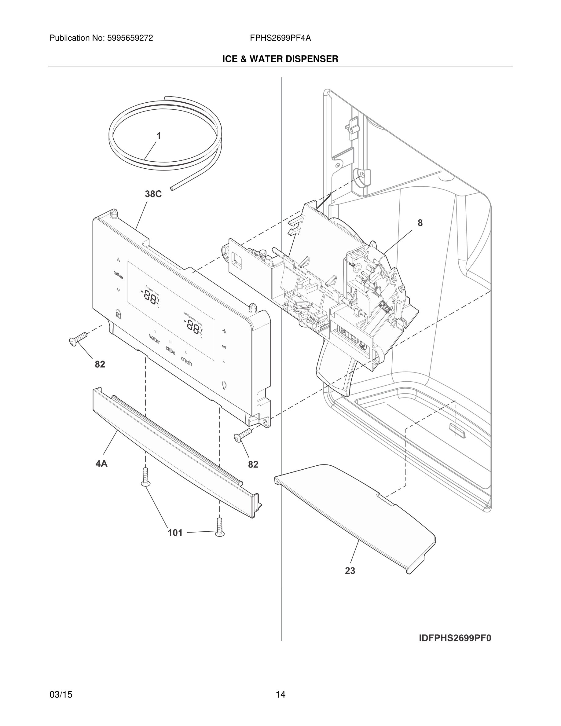 15 - ICE & WATER DISPENSER