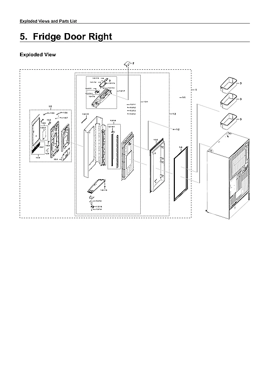 RIGHT REFRIGERATOR DOOR PARTS