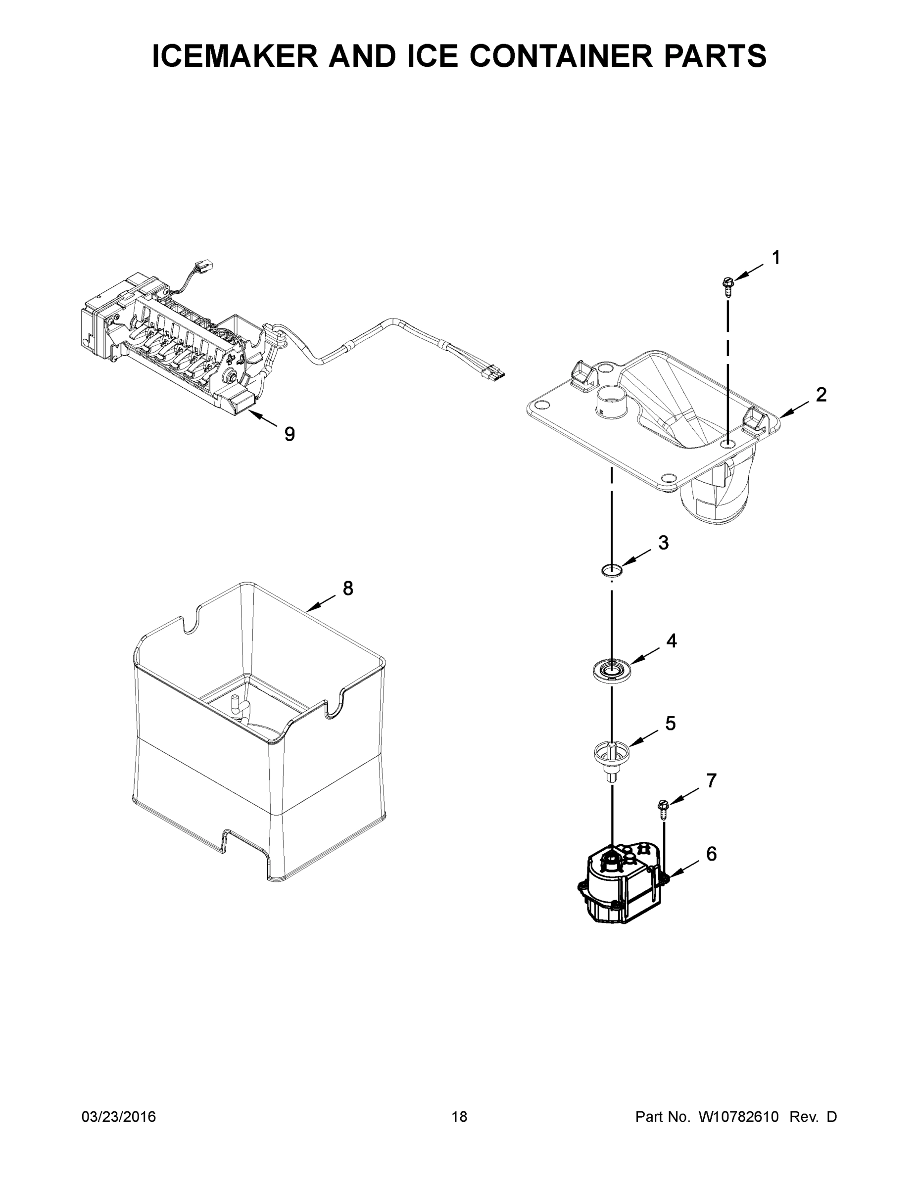 10 - ICEMAKER AND ICE CONTAINER PARTS