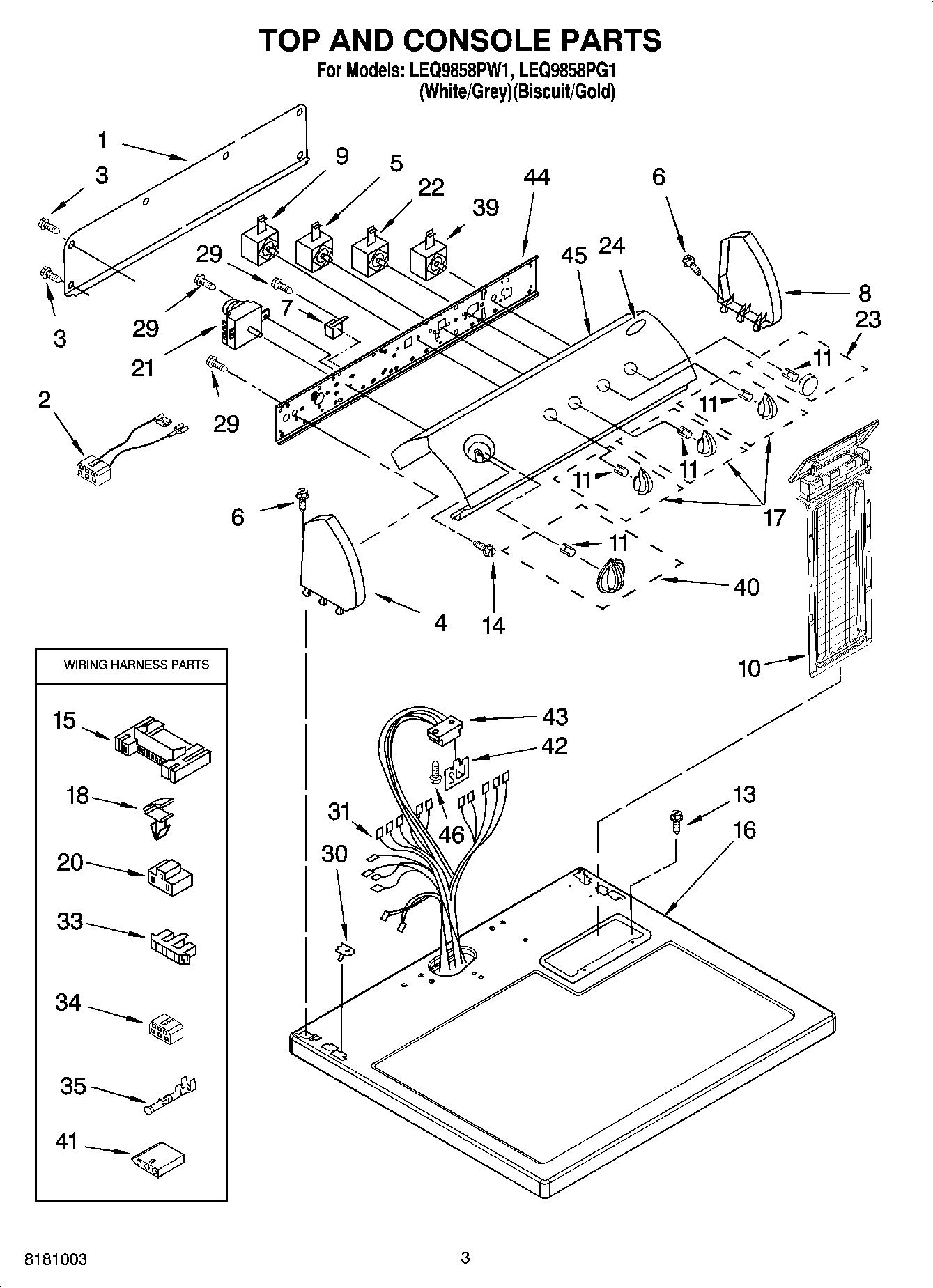 02 - TOP AND CONSOLE PARTS
