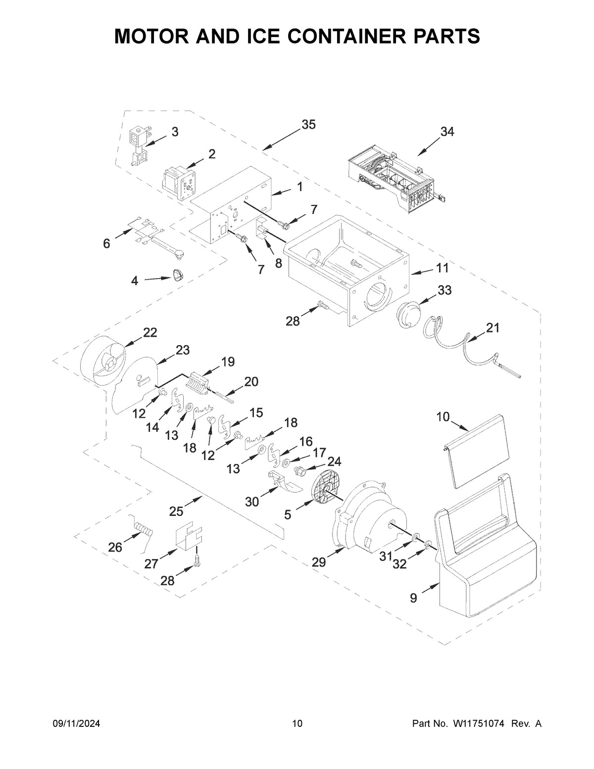 06 - MOTOR AND ICE CONTAINER PARTS