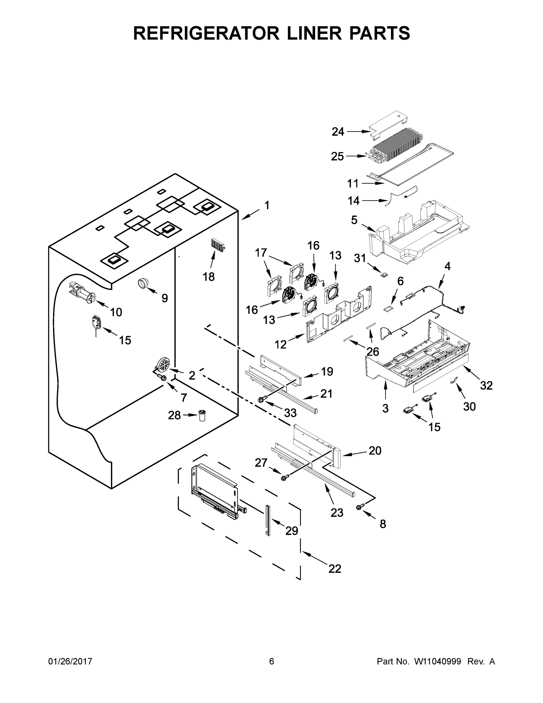 04 - REFRIGERATOR LINER PARTS