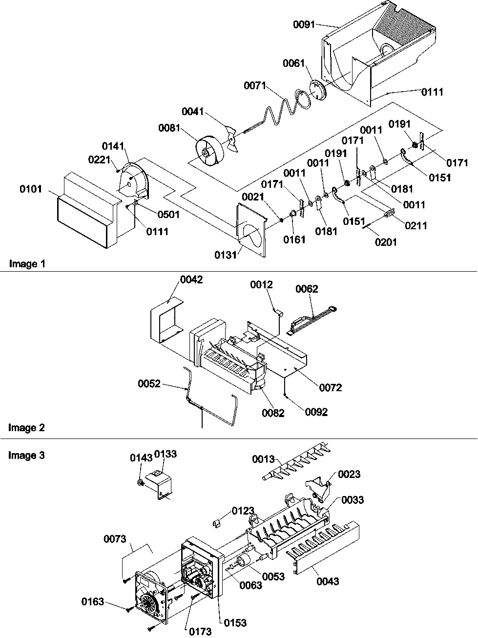 08 - Ice Bucket Auger, Ice Maker and Parts