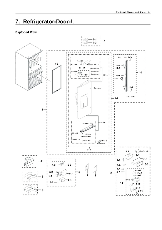 LEFT REFRIGERATOR DOOR PARTS