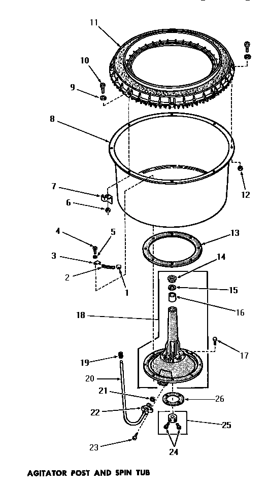 06 - AGITATOR POST & SPIN TUB