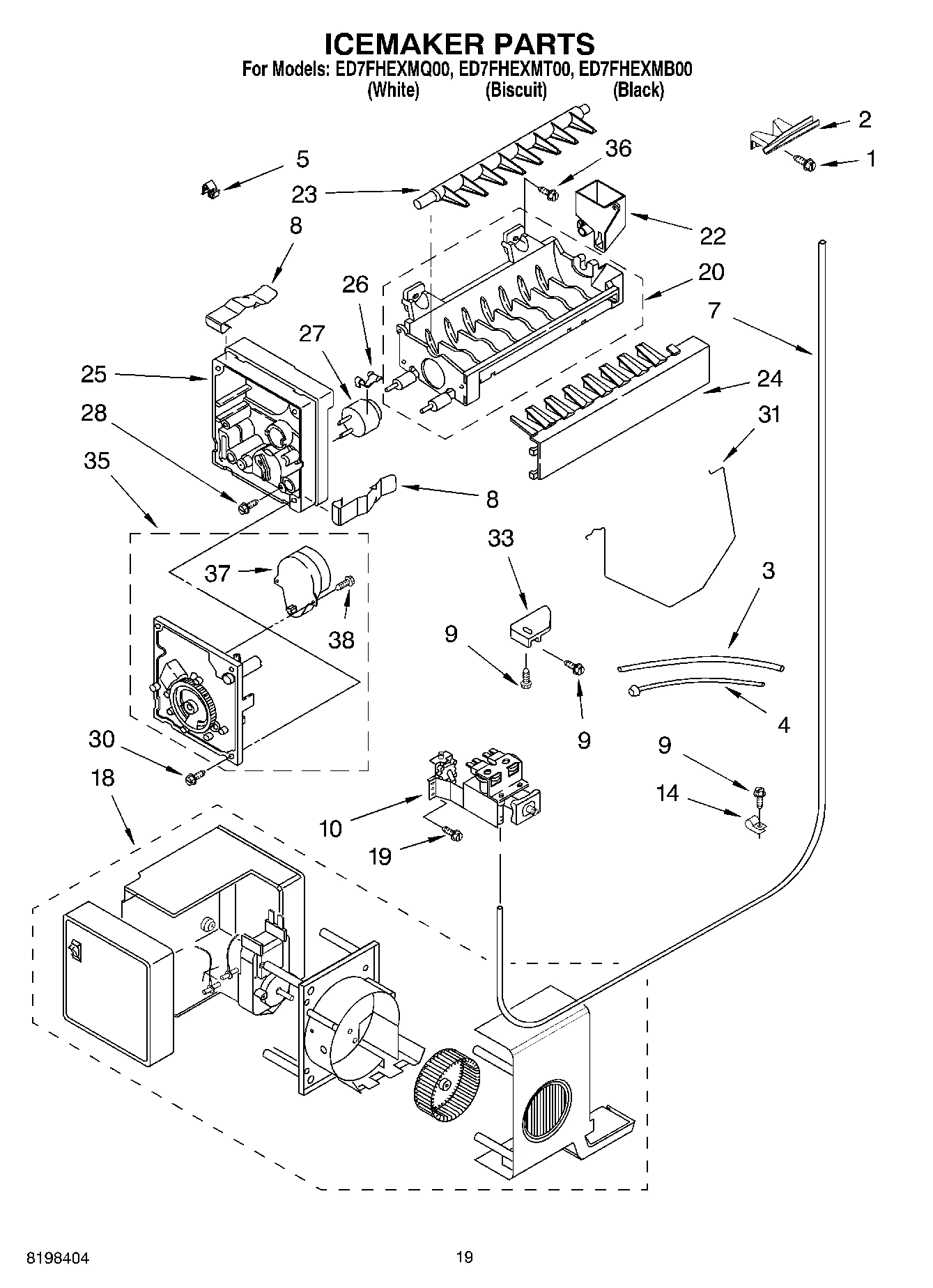 12 - ICEMAKER PARTS, PARTS NOT ILLUSTRATED