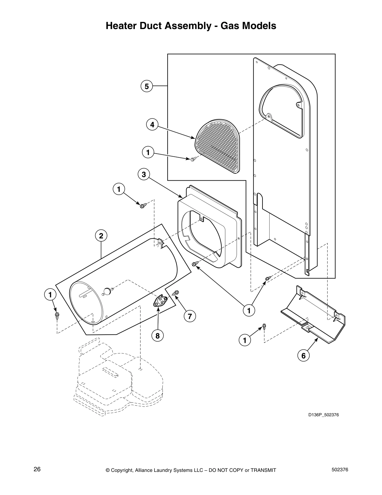 Heater Duct Assembly - Gas Models