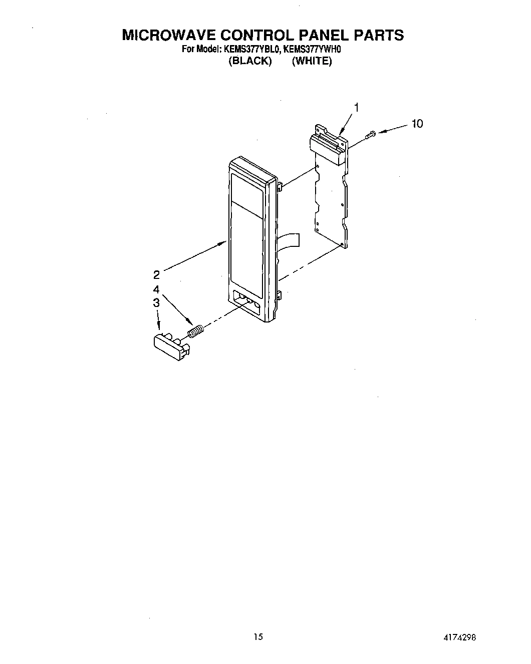 12 - MICROWAVE CONTROL PANEL