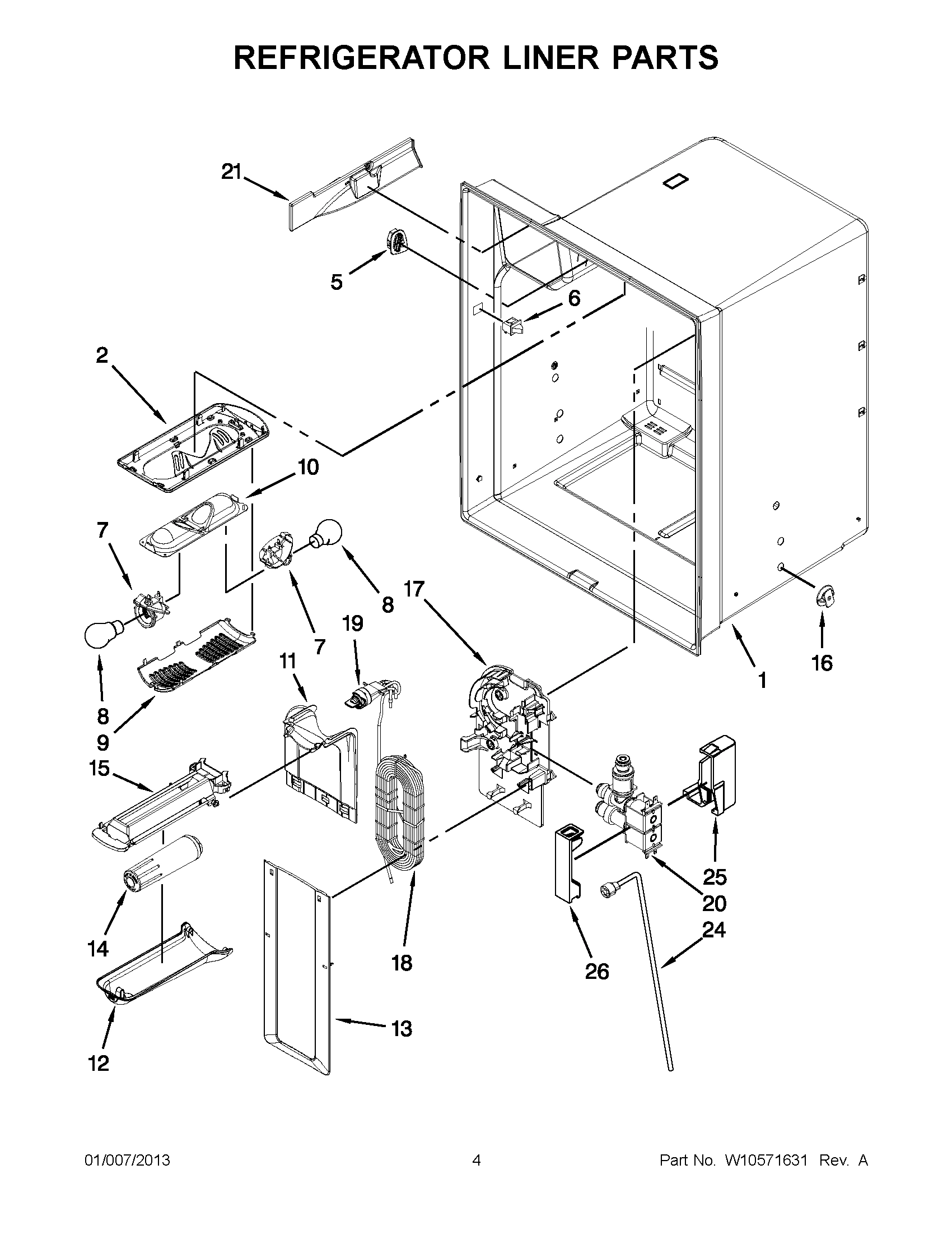 02 - REFRIGERATOR LINER PARTS