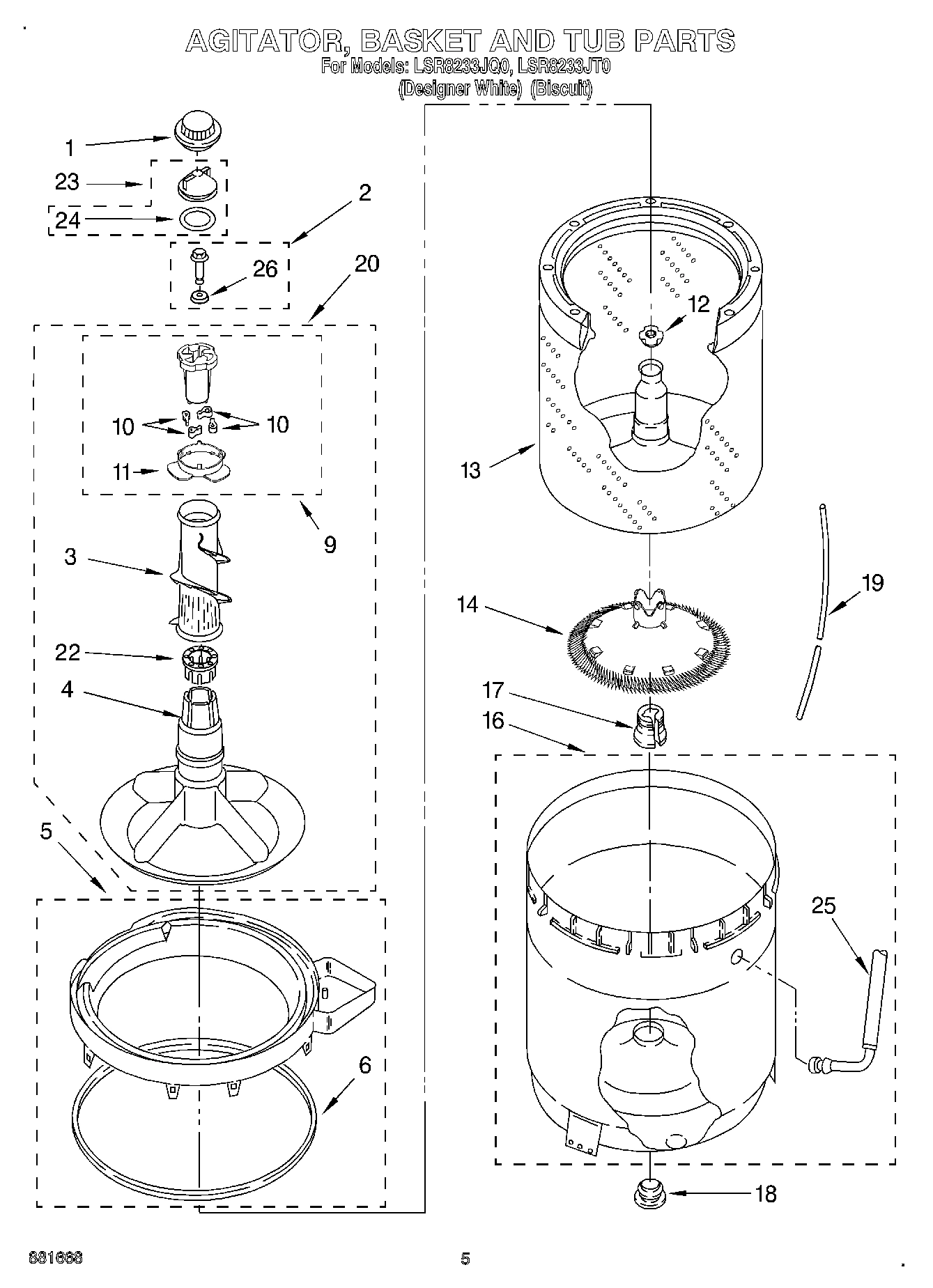 03 - AGITATOR, BASKET AND TUB