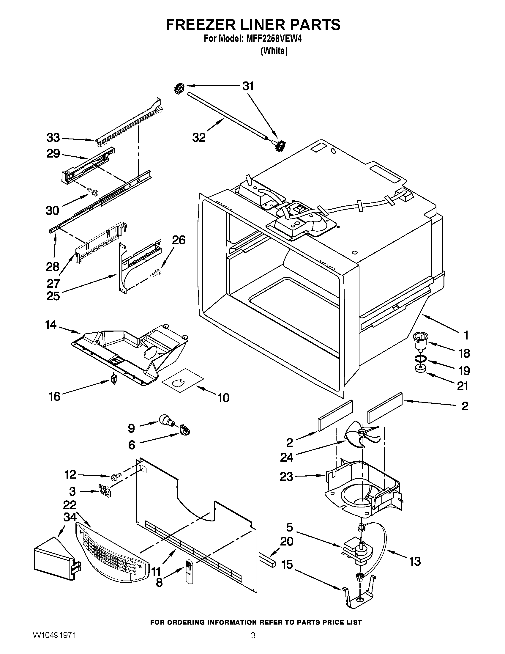02 - FREEZER LINER PARTS