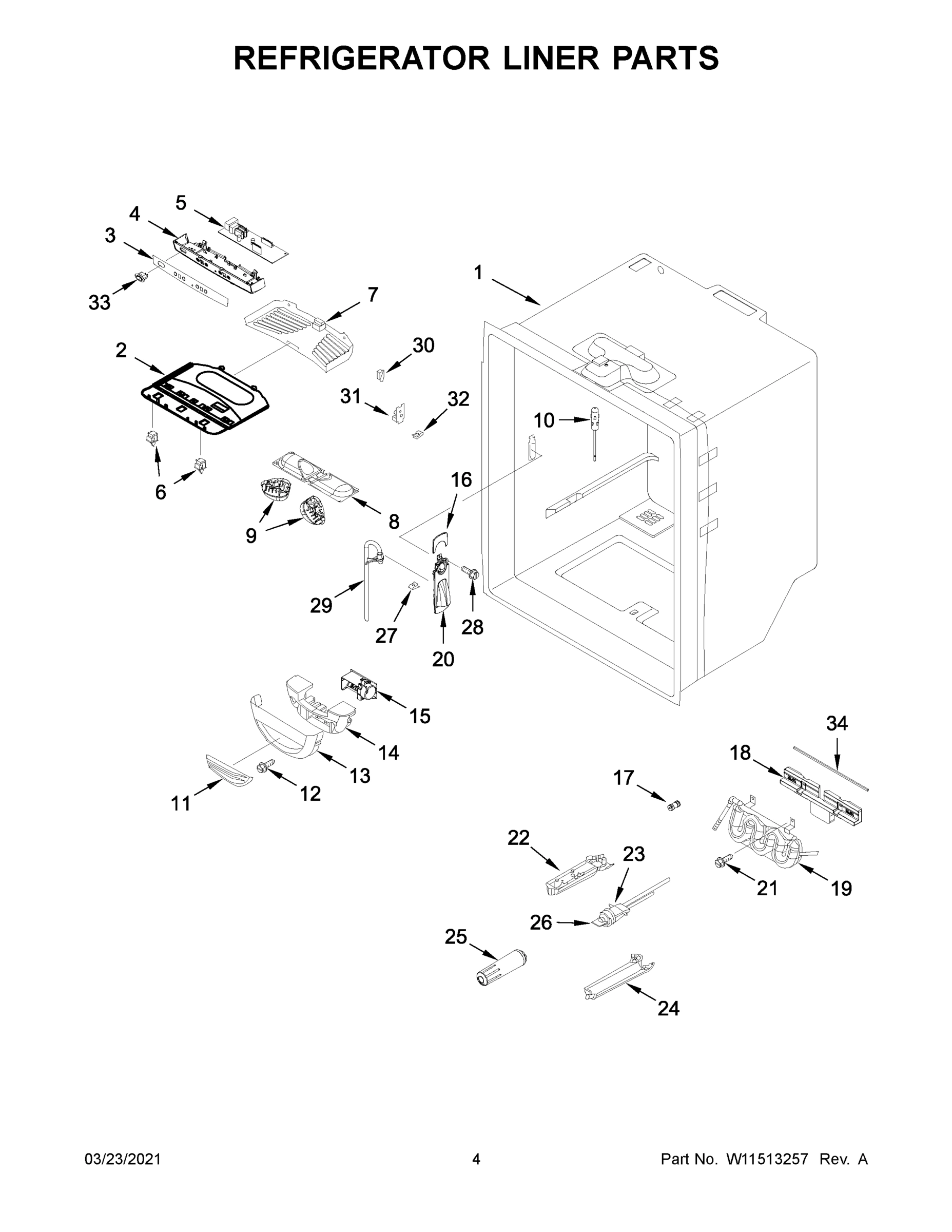 03 - REFRIGERATOR LINER PARTS