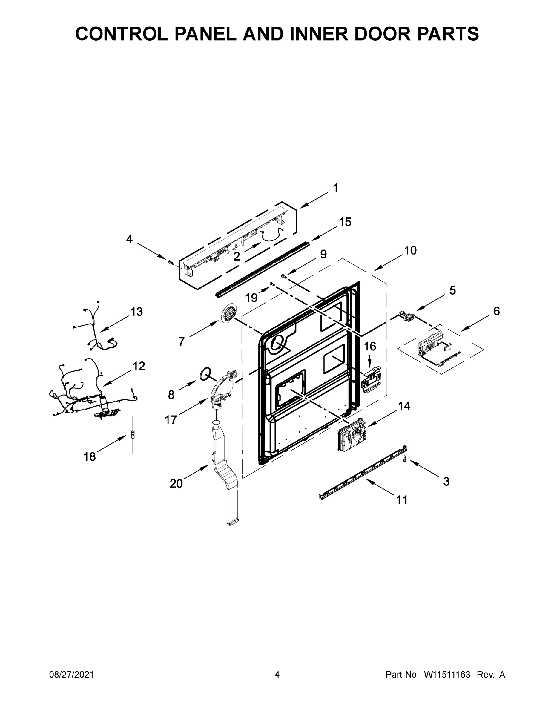 03 - CONTROL PANEL AND INNER DOOR PARTS