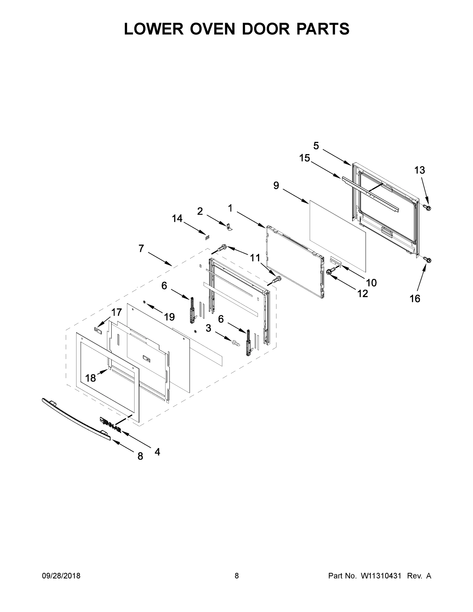 05 - LOWER OVEN DOOR PARTS