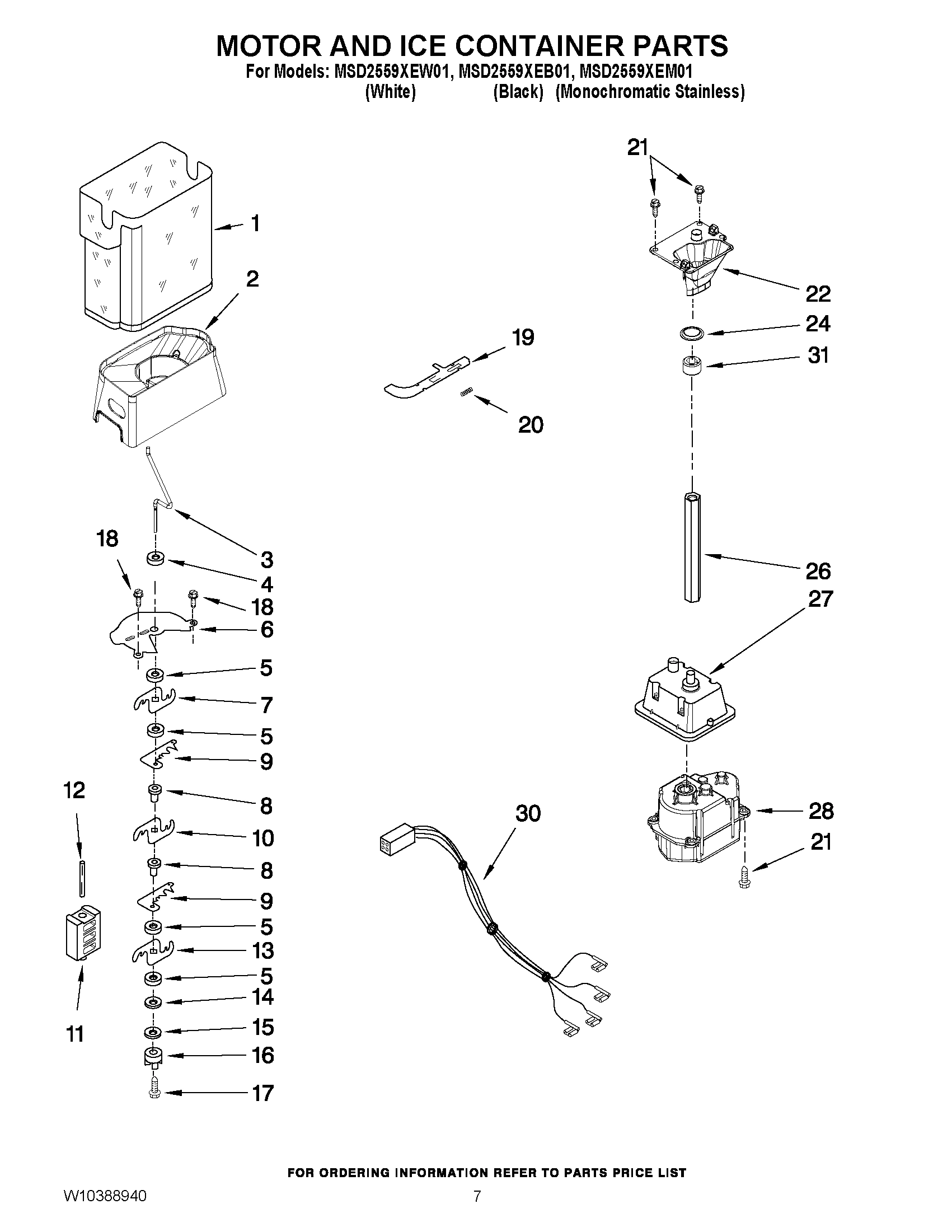 05 - MOTOR AND ICE CONTAINER PARTS
