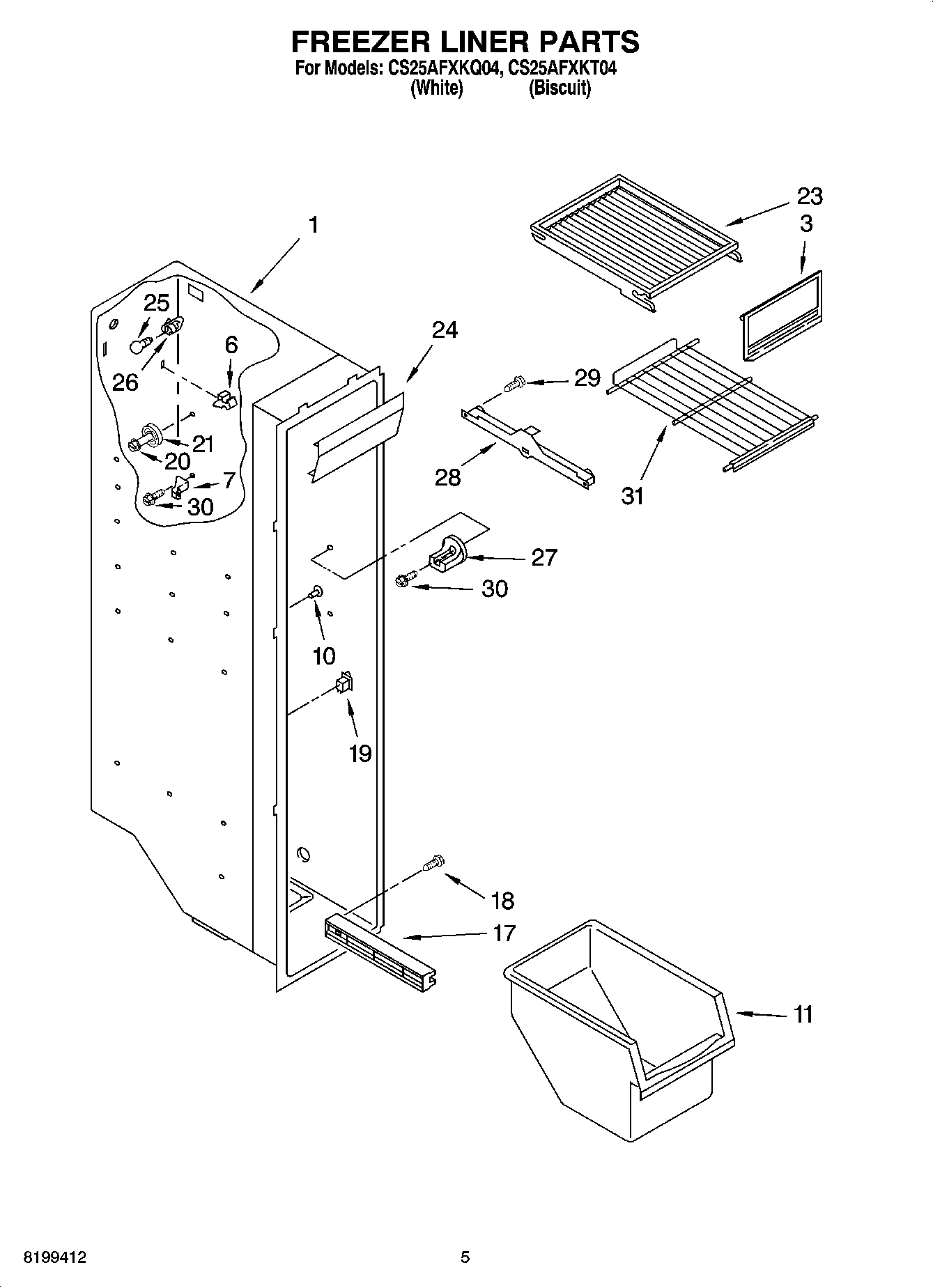 04 - FREEZER LINER PARTS