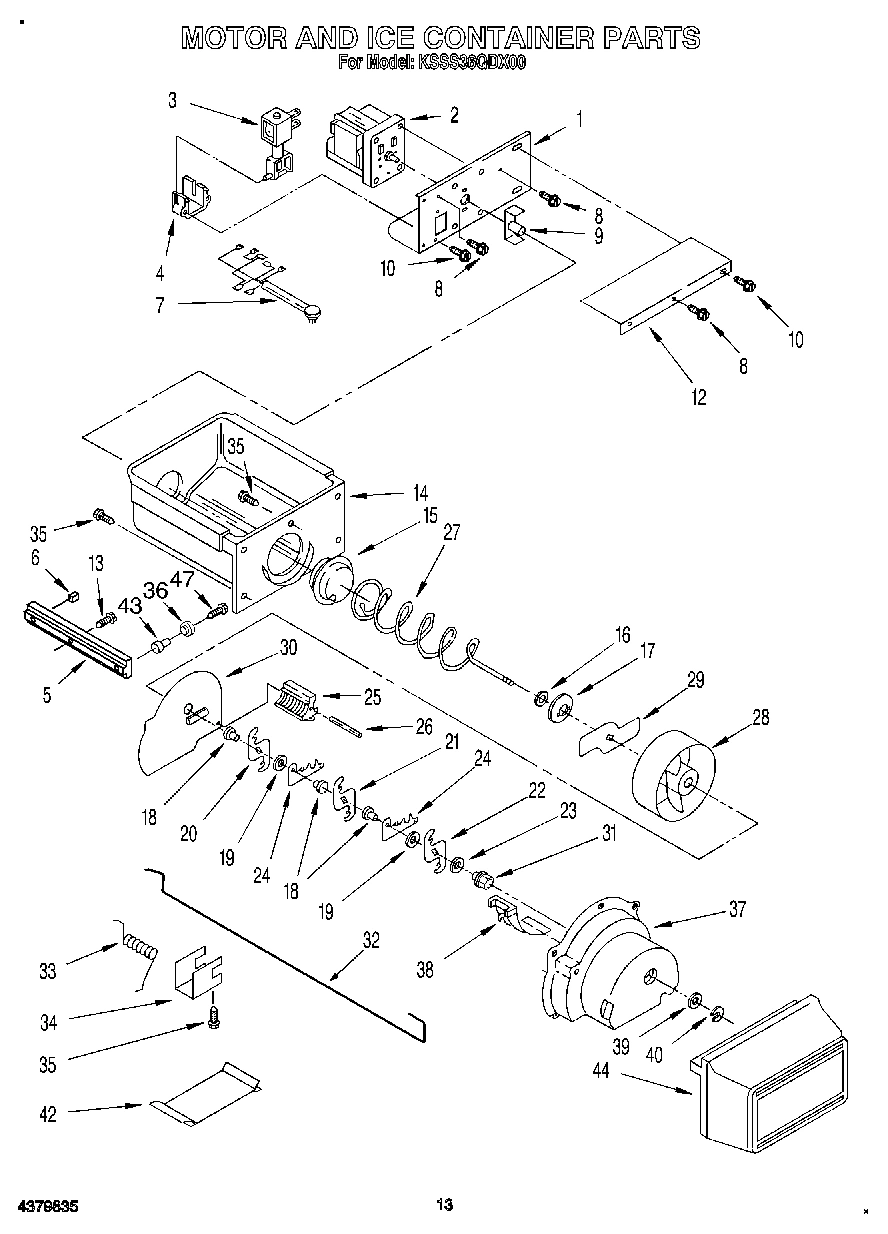 10 - MOTOR AND ICE CONTAINER
