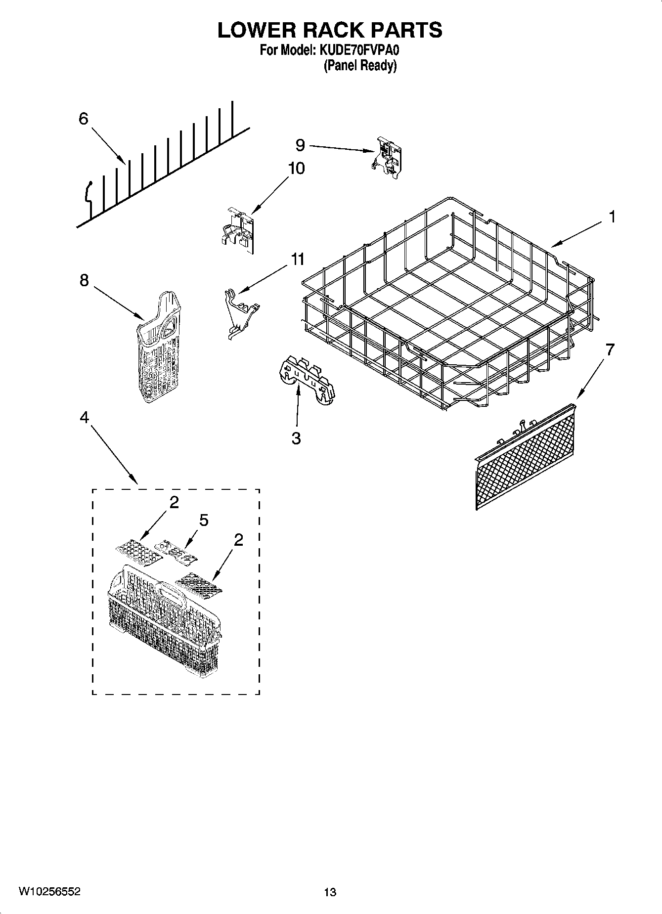 10 - LOWER RACK PARTS