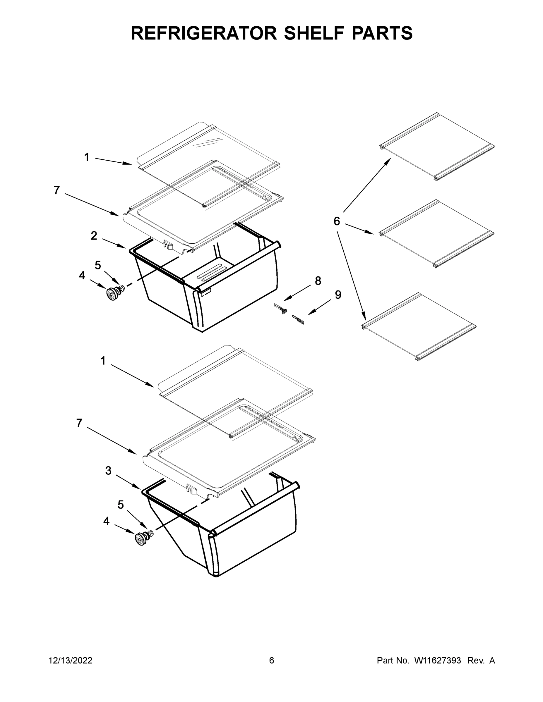 04 - REFRIGERATOR SHELF PARTS