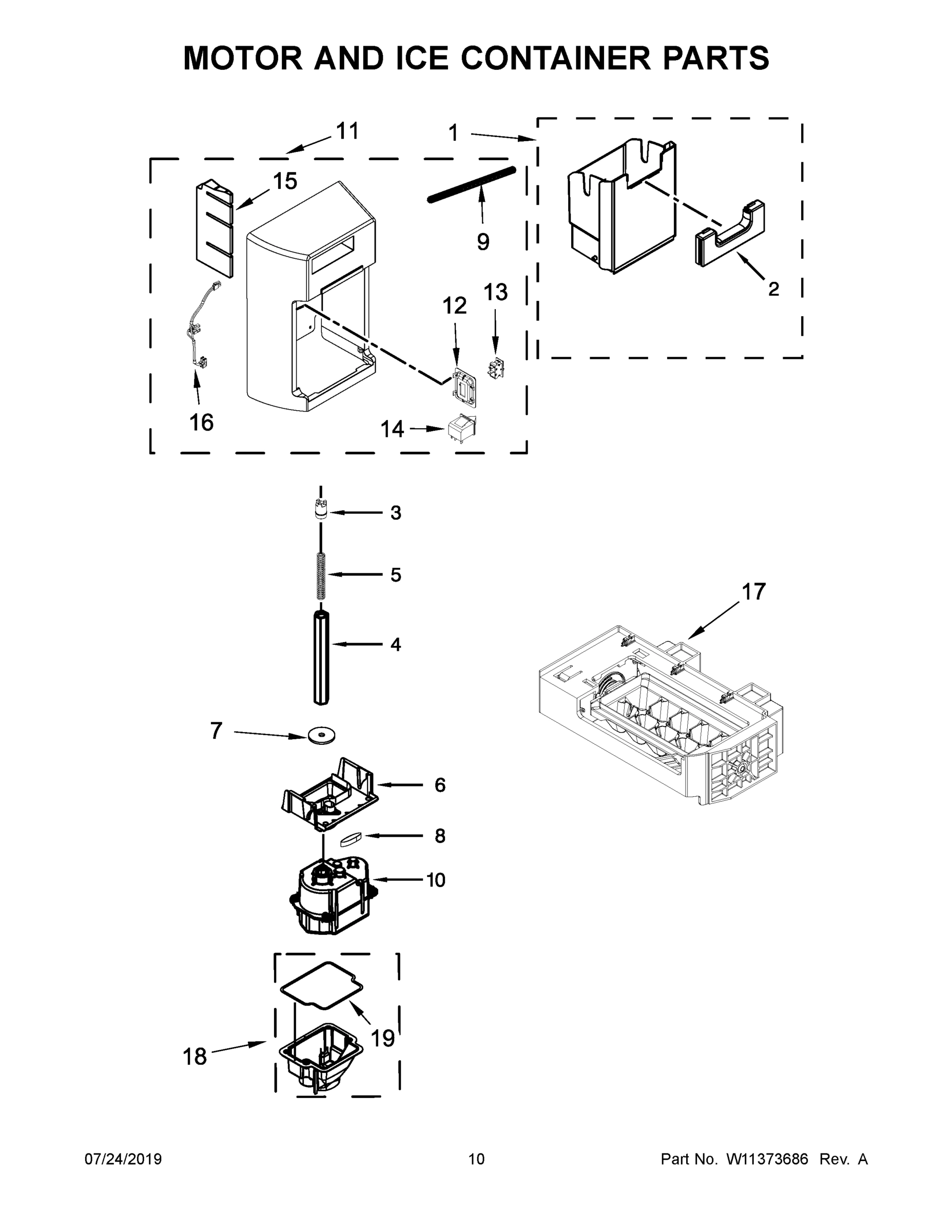06 - MOTOR AND ICE CONTAINER PARTS