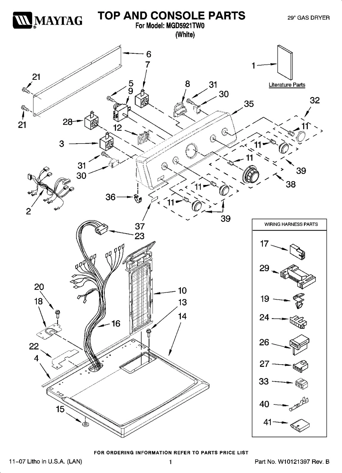 01 - TOP AND CONSOLE PARTS