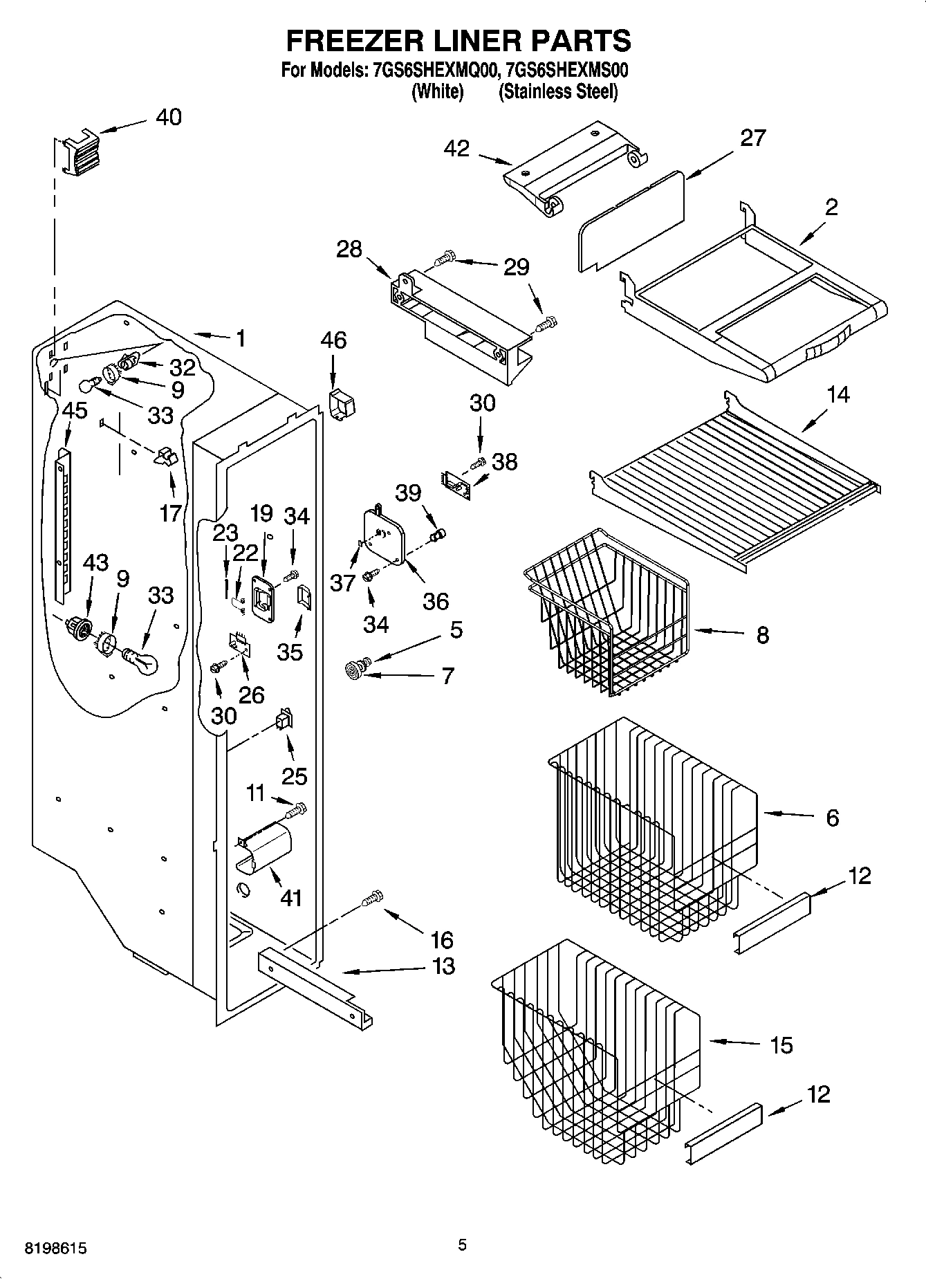 04 - FREEZER LINER PARTS