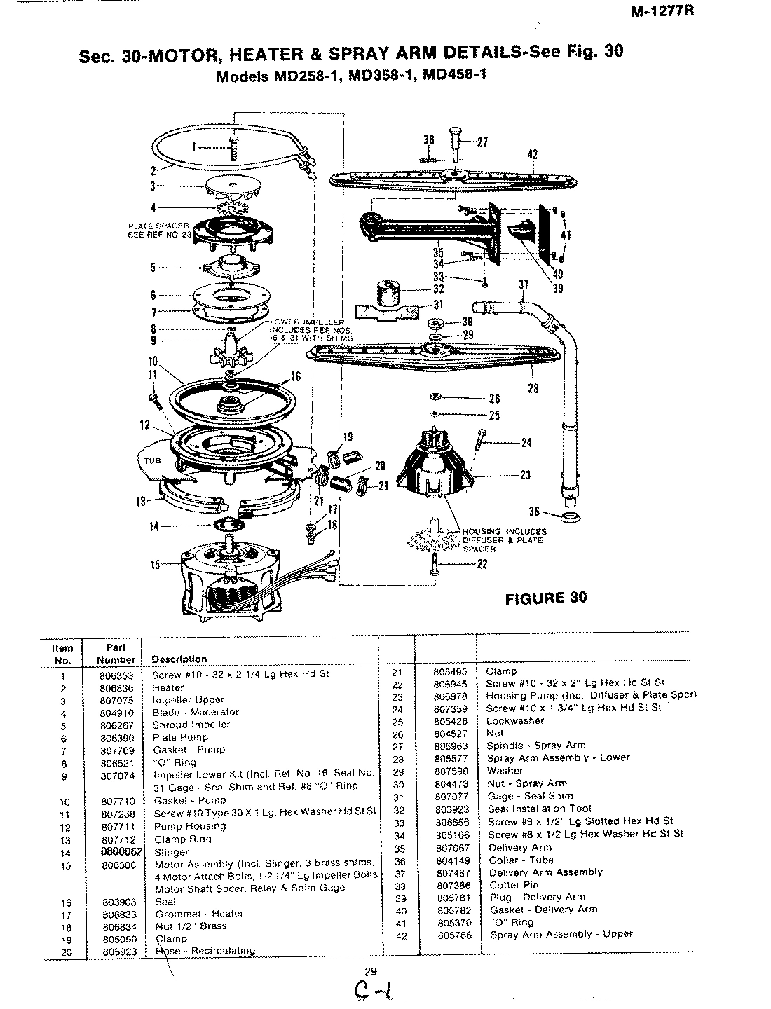05 - MOTOR, HEATER & SPRAY ARM
