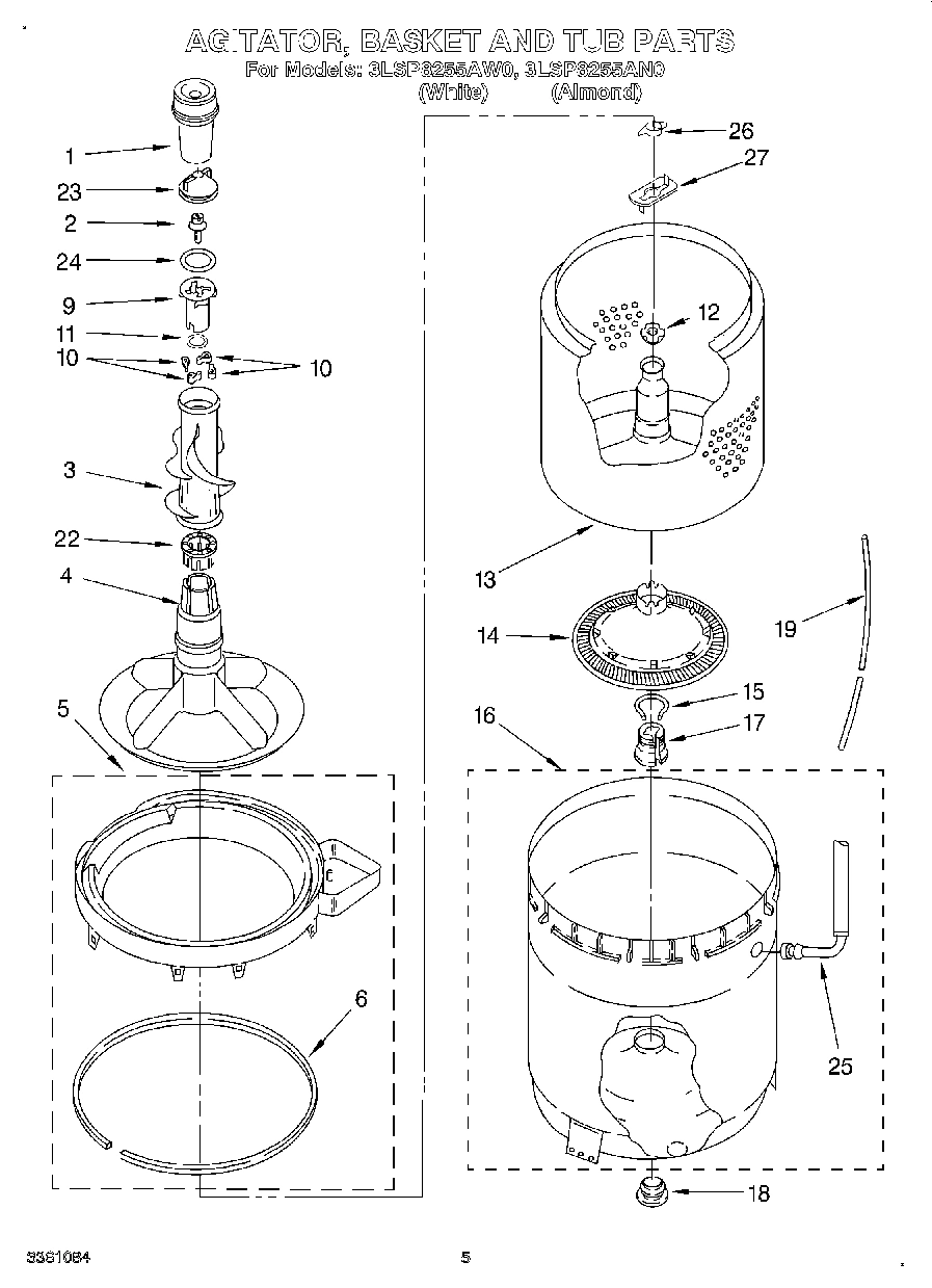 04 - AGITATOR, BASKET AND TUB