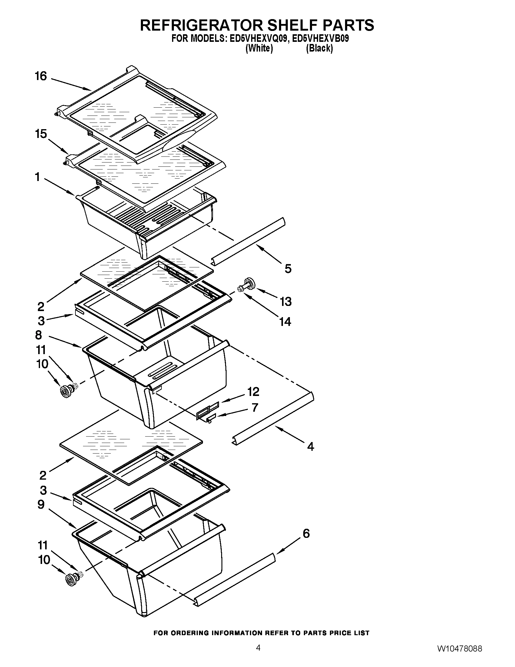 03 - REFRIGERATOR SHELF PARTS