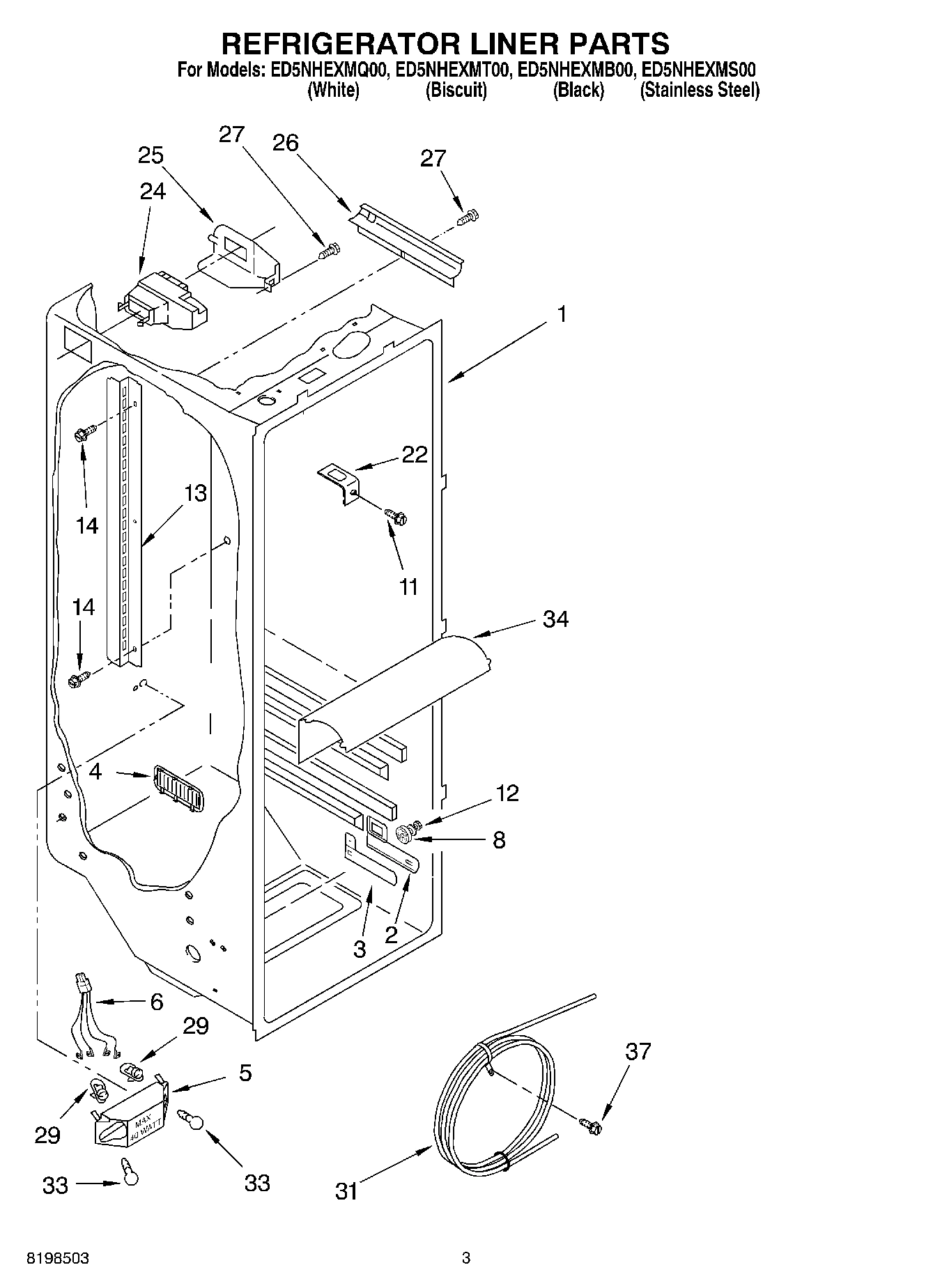 02 - REFRIGERATOR LINER PARTS
