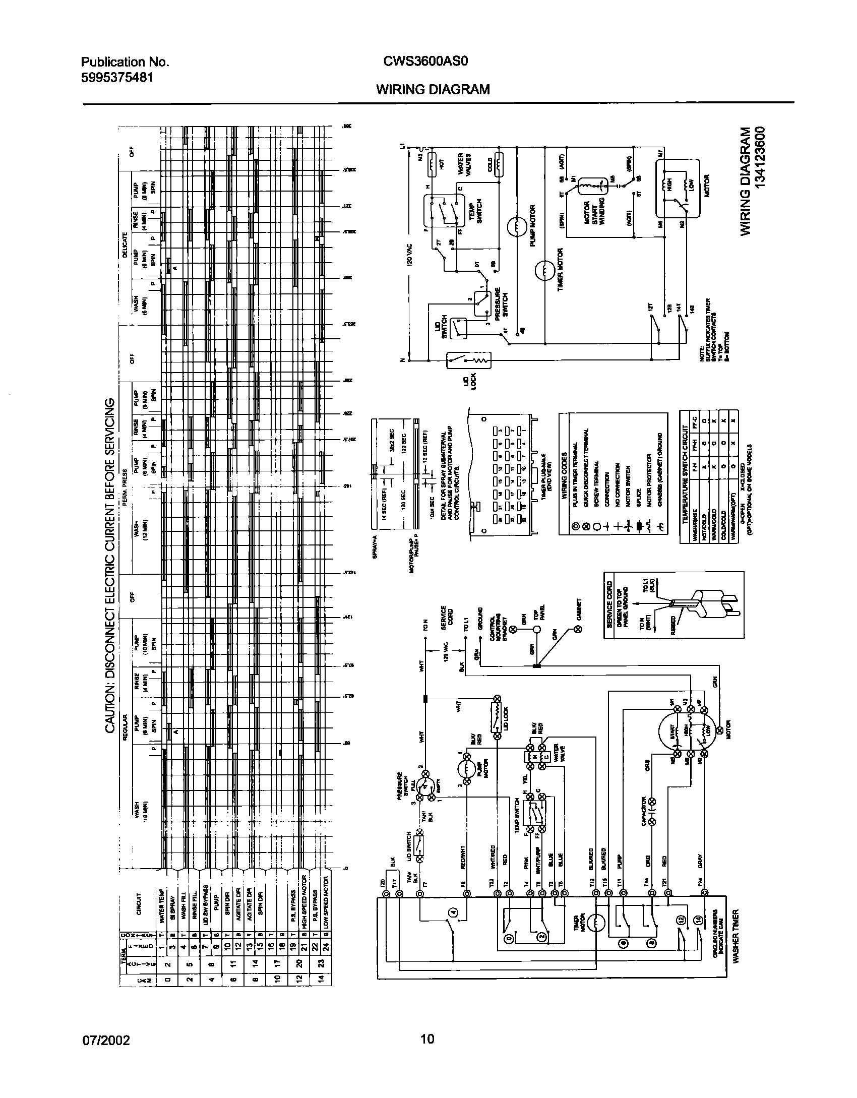 10 - 134123600 WIRING DIAGRAM