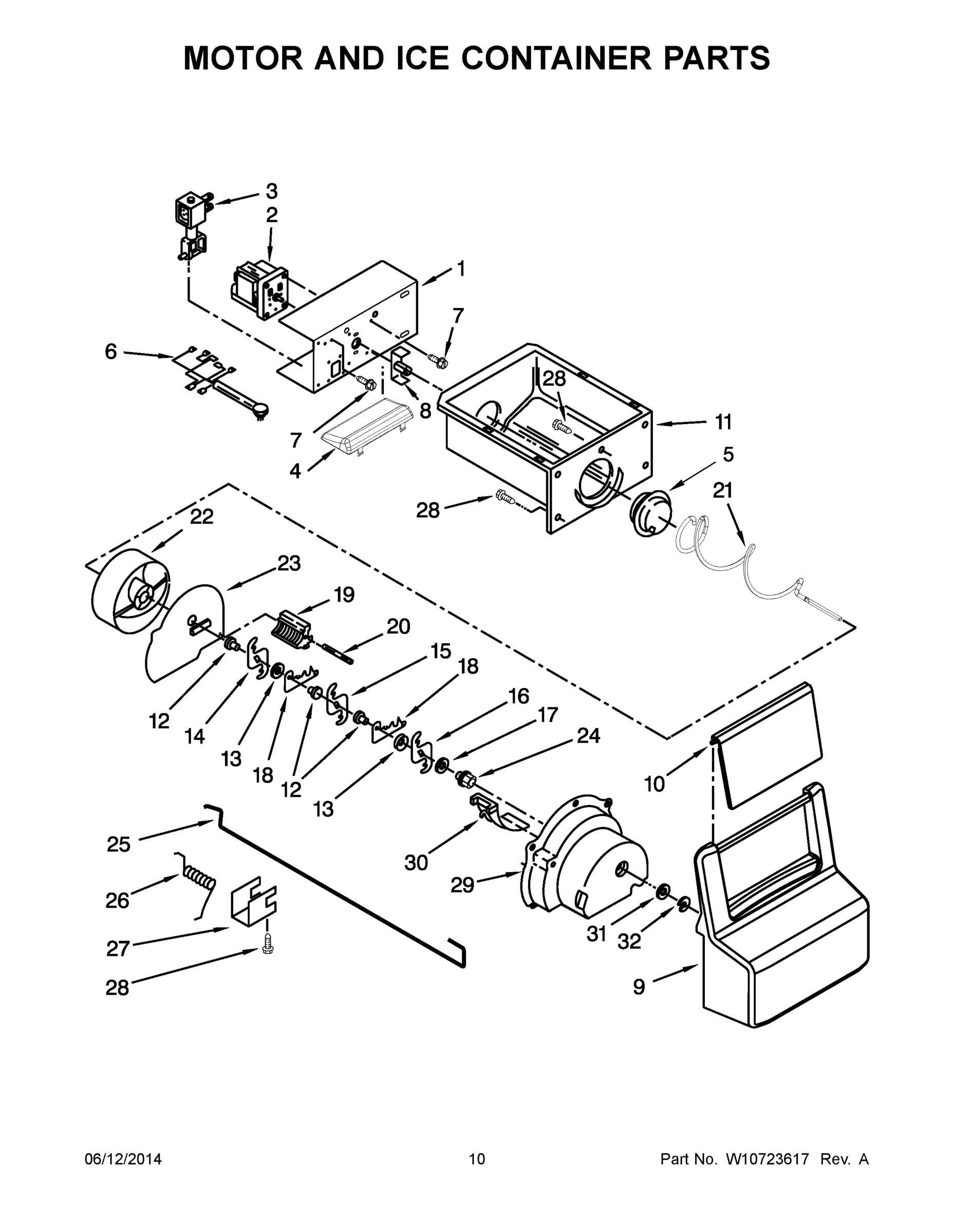 06 - MOTOR AND ICE CONTAINER PARTS