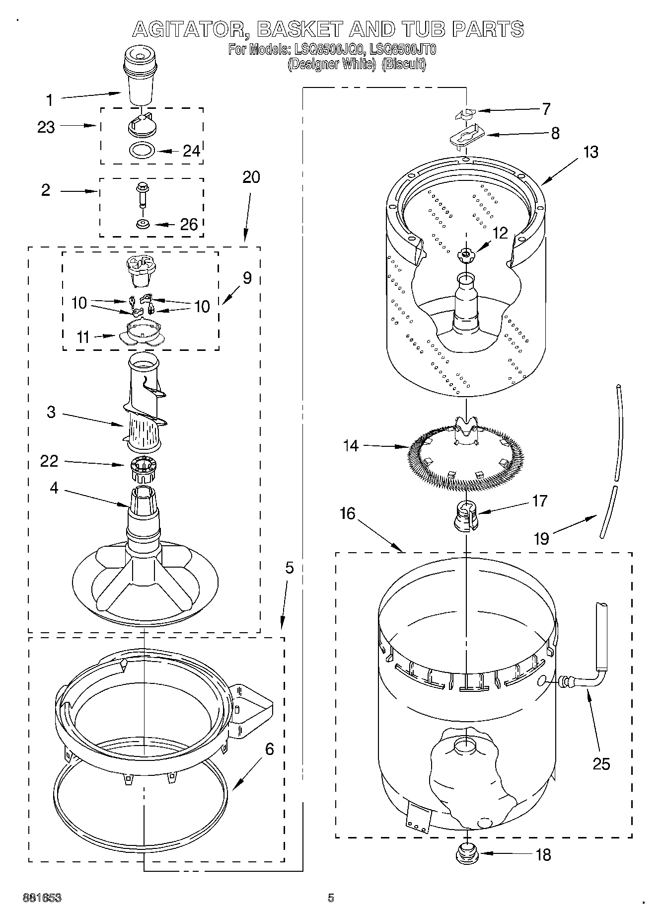 03 - AGITATOR, BASKET AND TUB