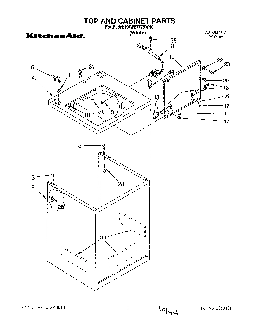 01 - TOP AND CABINET, LIT/OPTIONAL