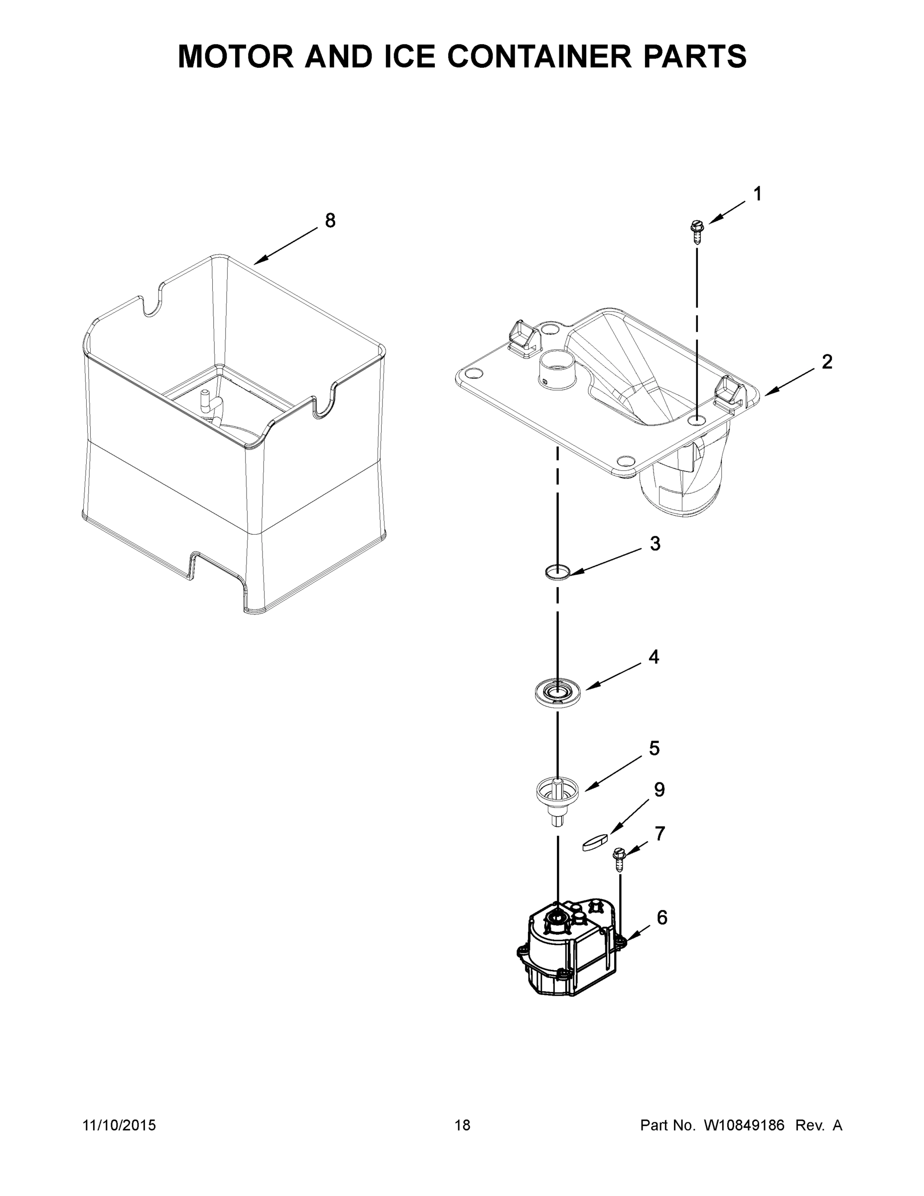 10 - MOTOR AND ICE CONTAINER PARTS