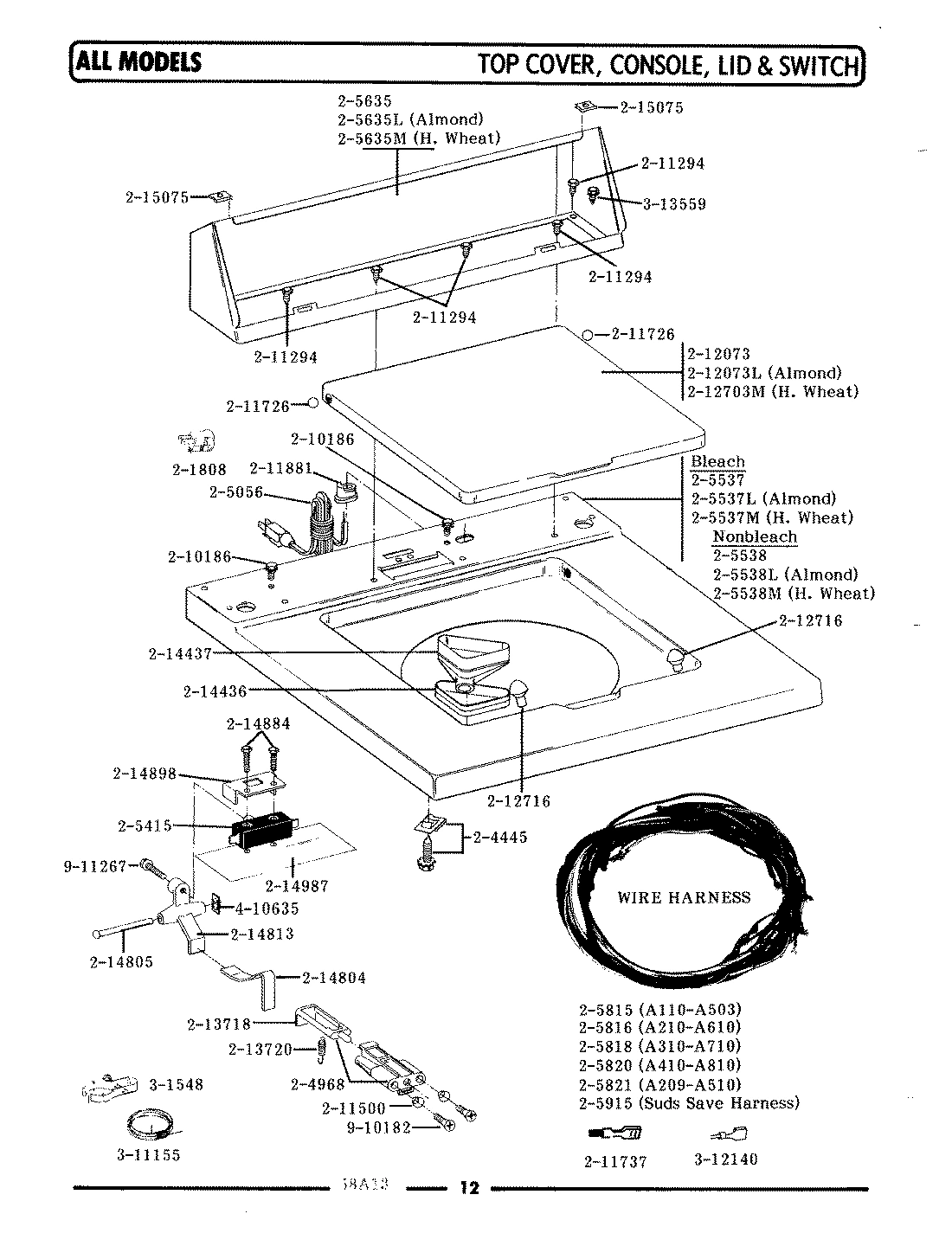 06 - TOP COVER, CONSOLE & LID SWITCH