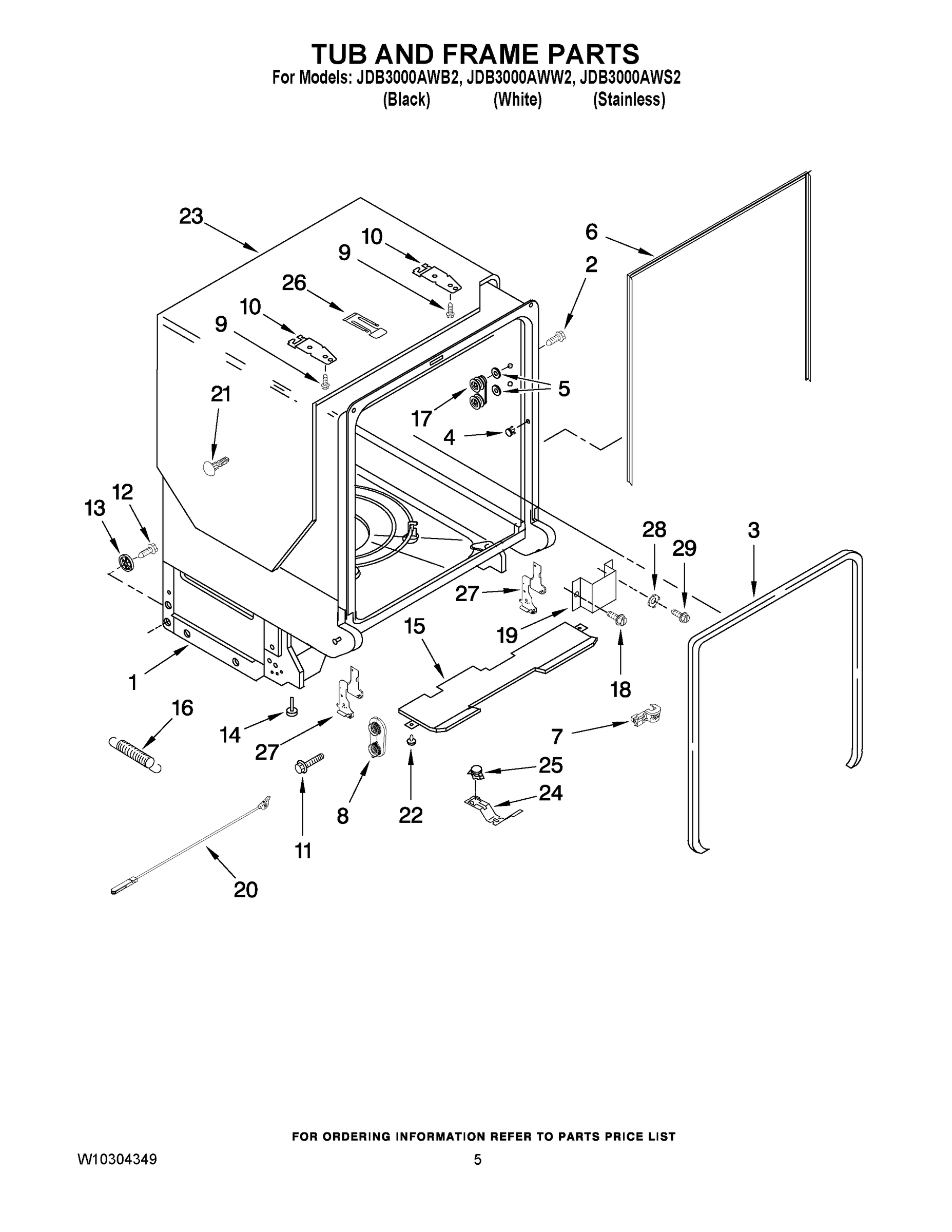 05 - TUB AND FRAME PARTS