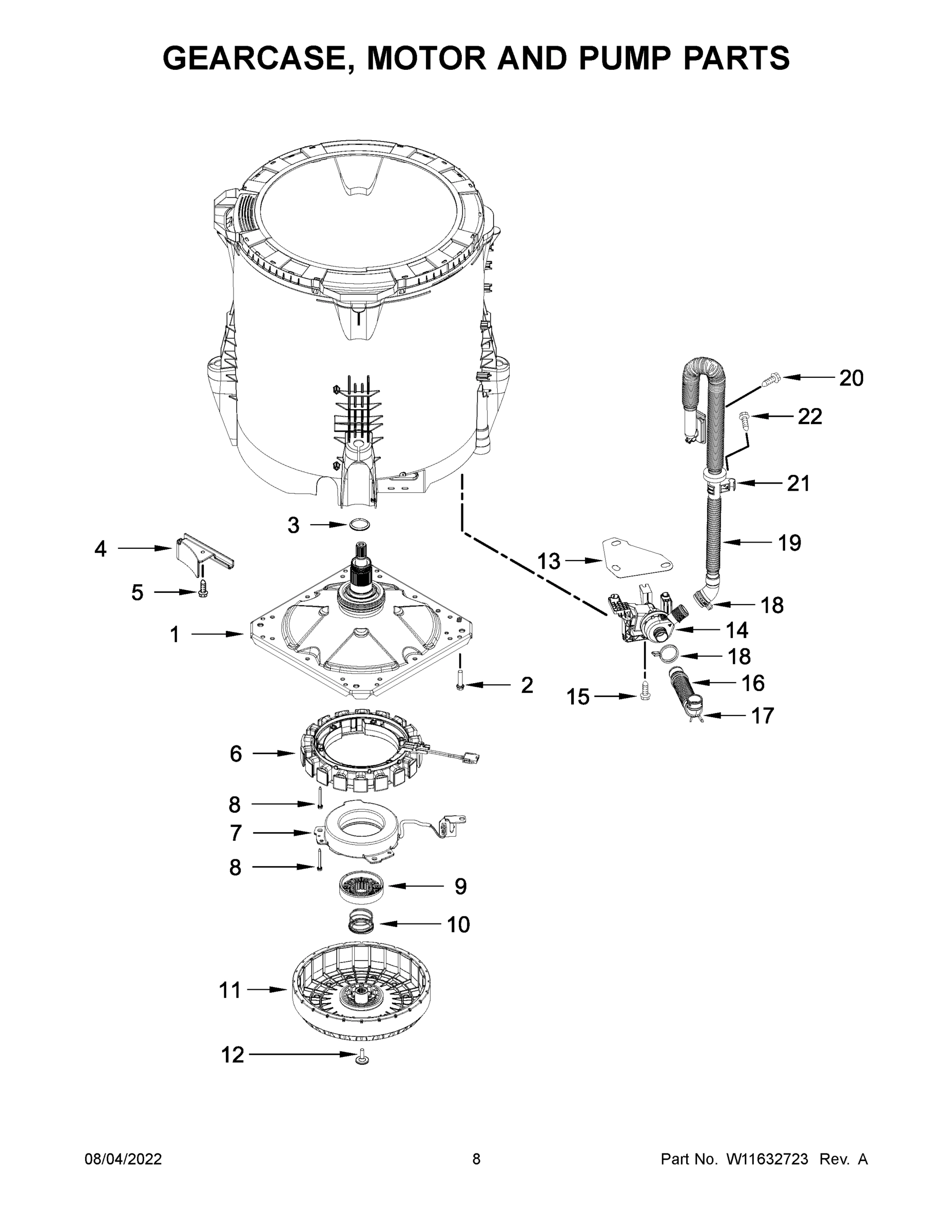 05 - GEARCASE, MOTOR AND PUMP PARTS