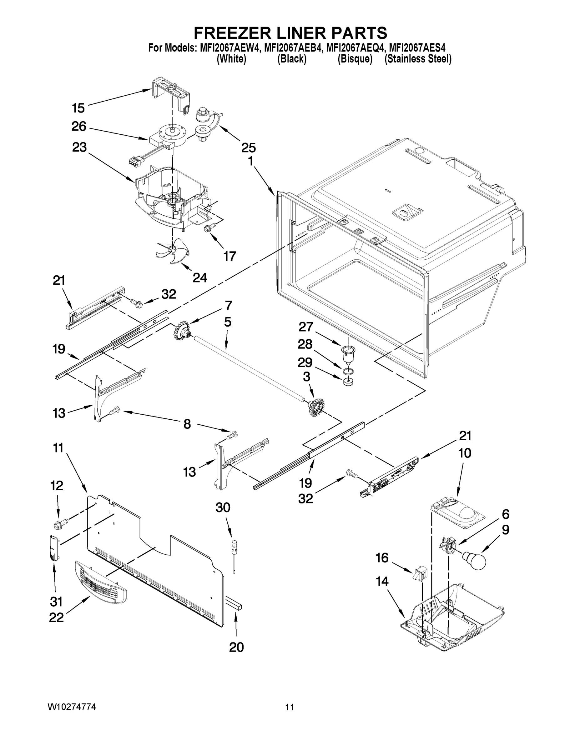 06 - FREEZER LINER PARTS