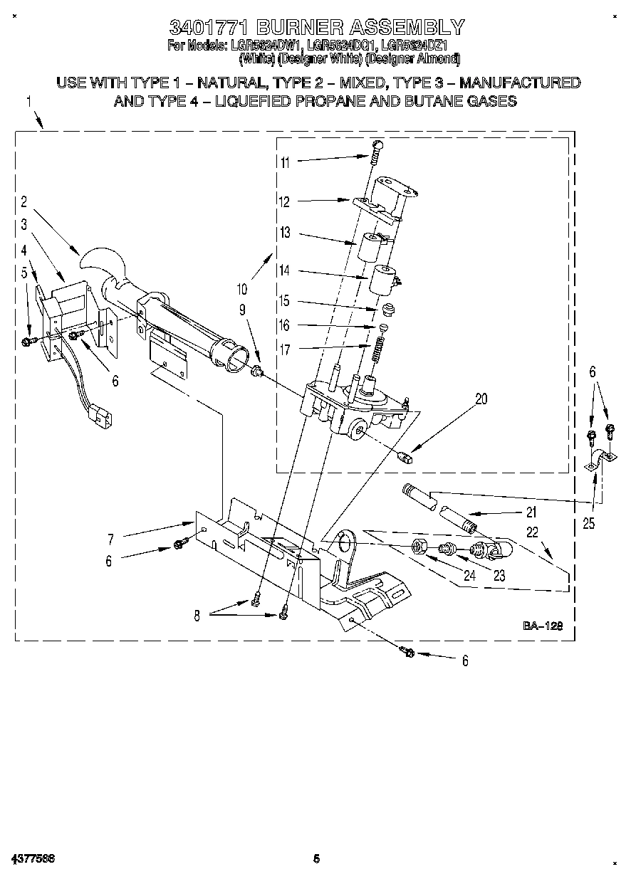 03 - 3401771 BURNER ASSEMBLY