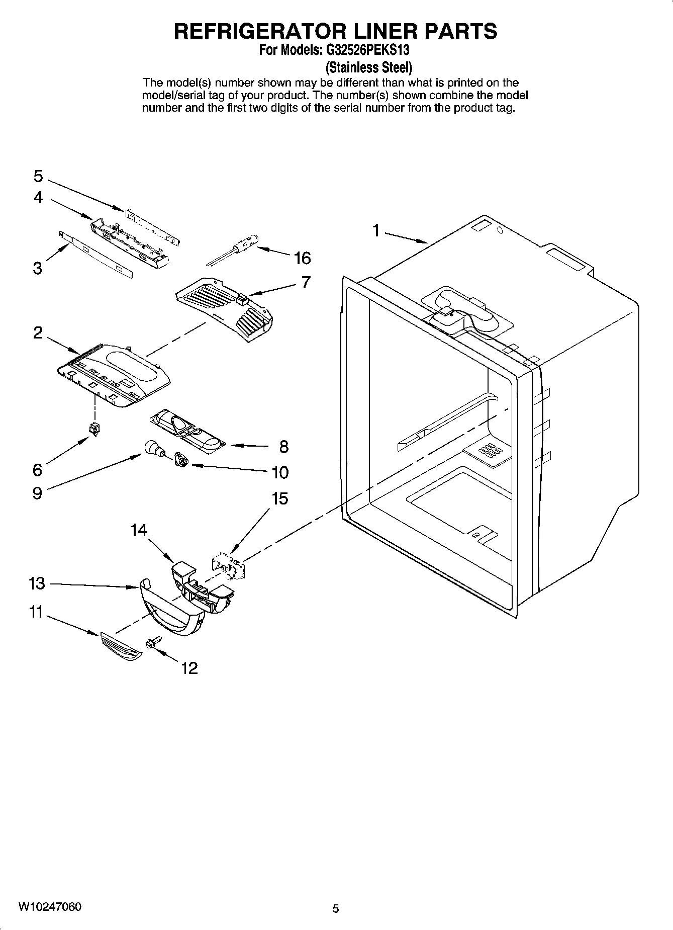 03 - REFRIGERATOR LINER PARTS