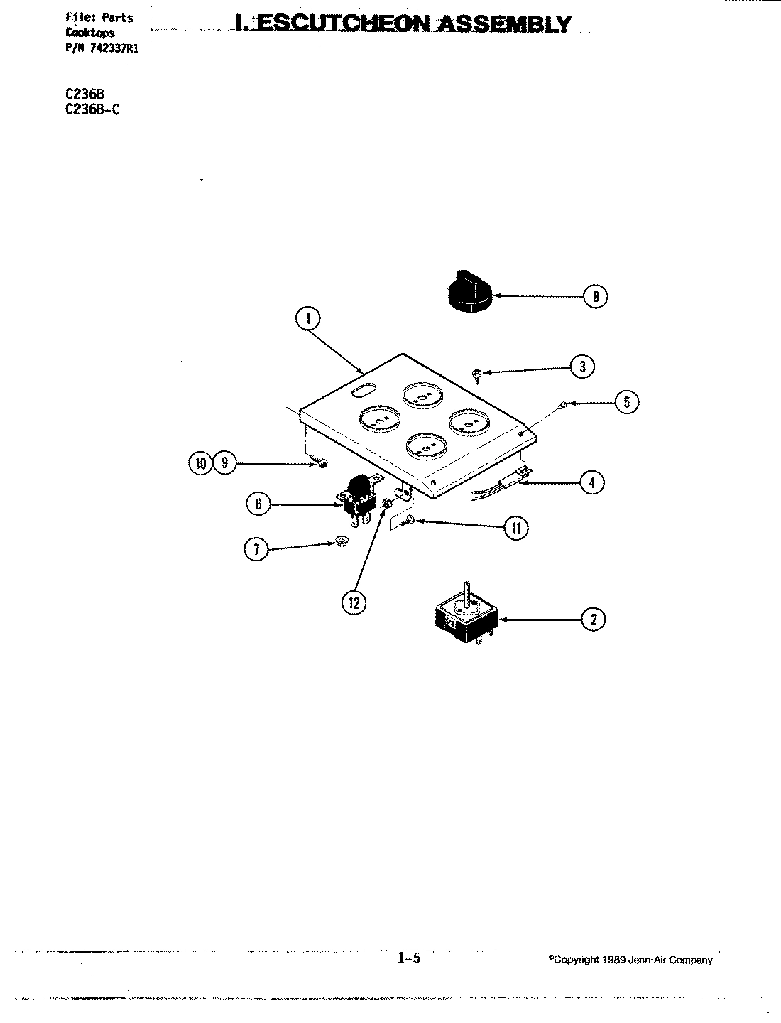 03 - ESCUTCHEON ASSEMBLY (C236B,B-C,NGB)
